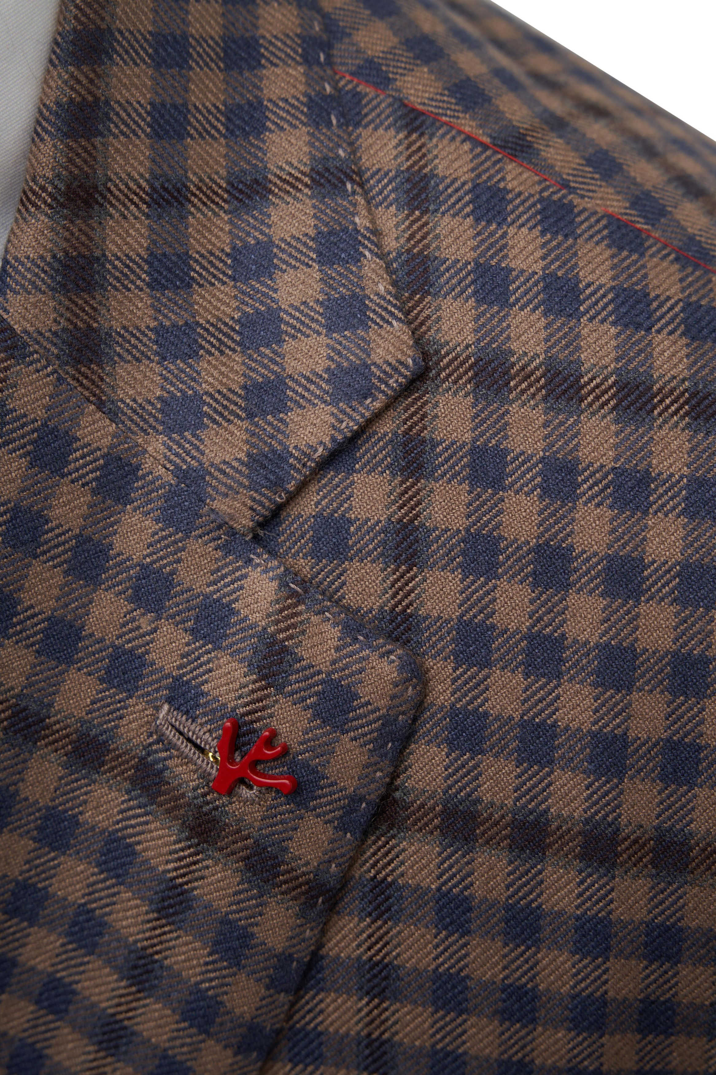 Isaia o1mtch0225 Check Sportcoat in Light Brown/Blue Size US XL / EU 56 / 4 - 5 Thumbnail