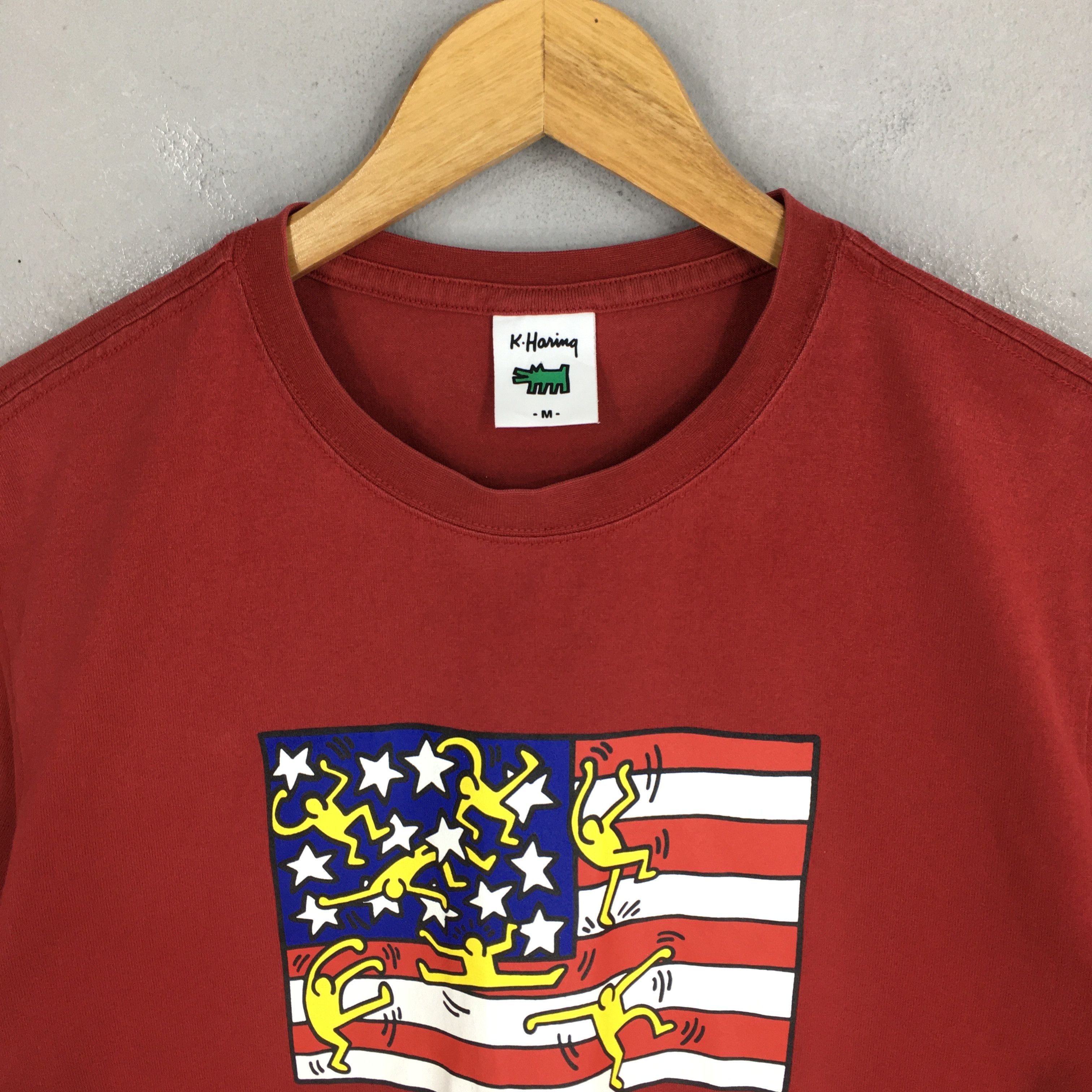 Keith Haring Vintage 90's Keith Haring American Flag Pop Art T shirt Size US M / EU 48-50 / 2 - 2 Thumbnail