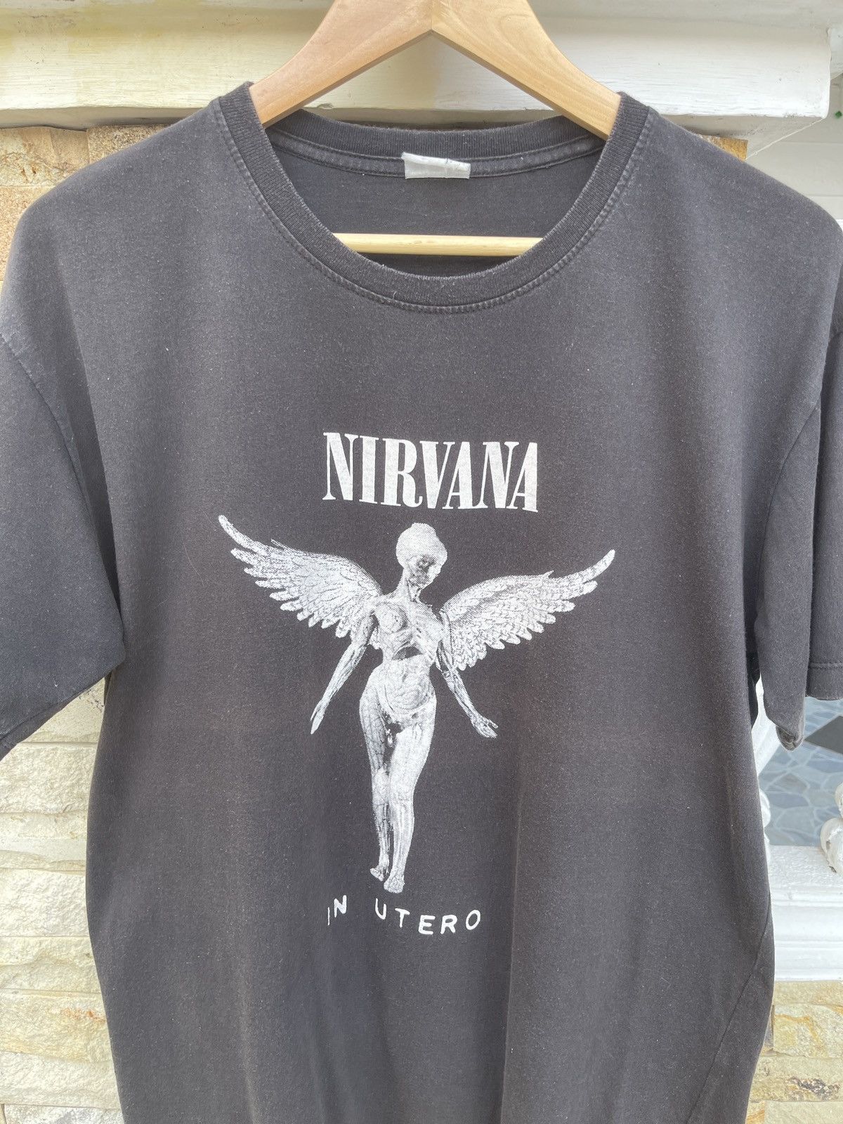 Nirvana Last Drop🔥Rare🔥Vintage NIRVANA In Utero Faded T-Shirt Size US L / EU 52-54 / 3 - 2 Thumbnail