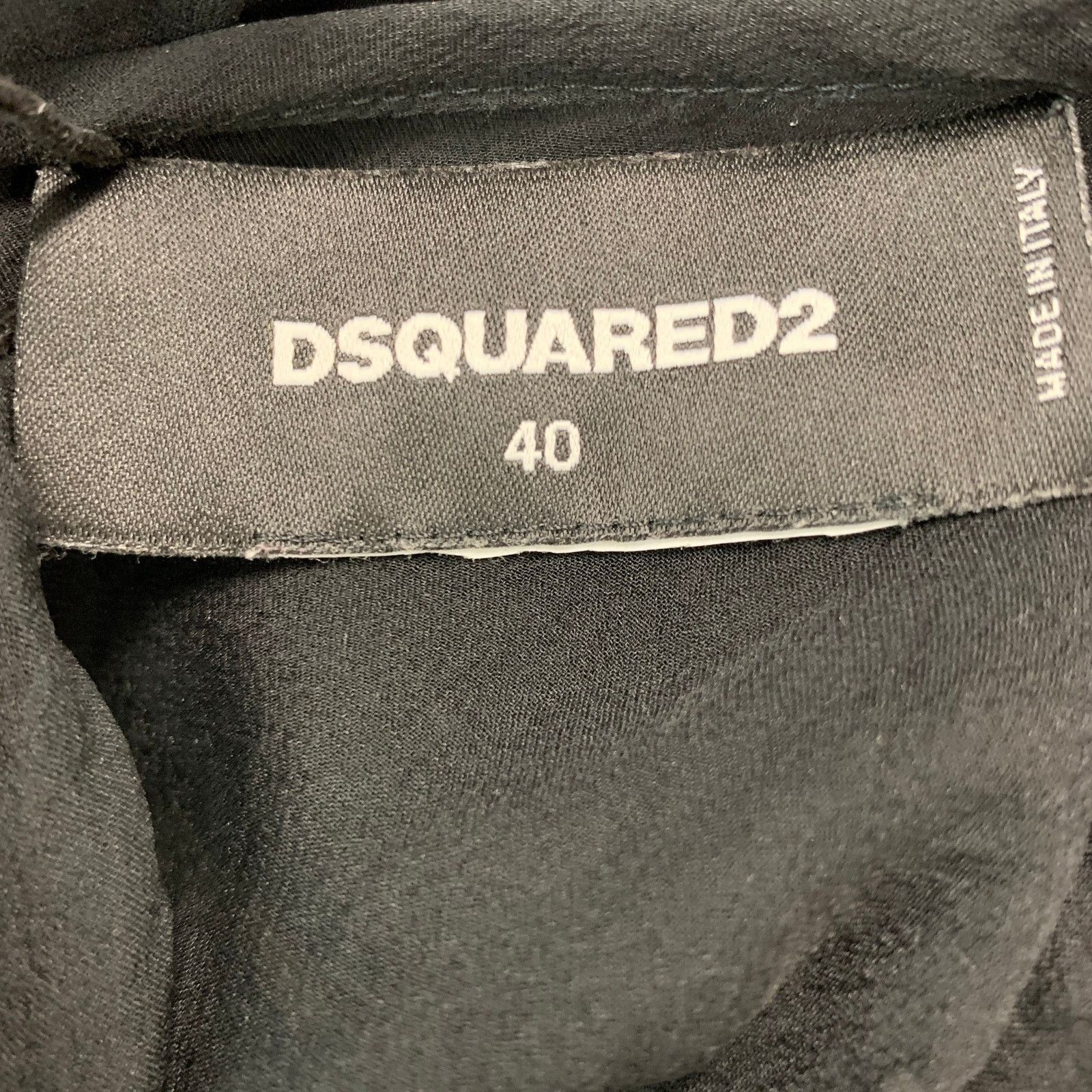 Dsquared2 DSQUARED2 Size 4 Black Chiffon Ruffled Sleeveless Dress Top Size S / US 4 / IT 40 - 4 Thumbnail