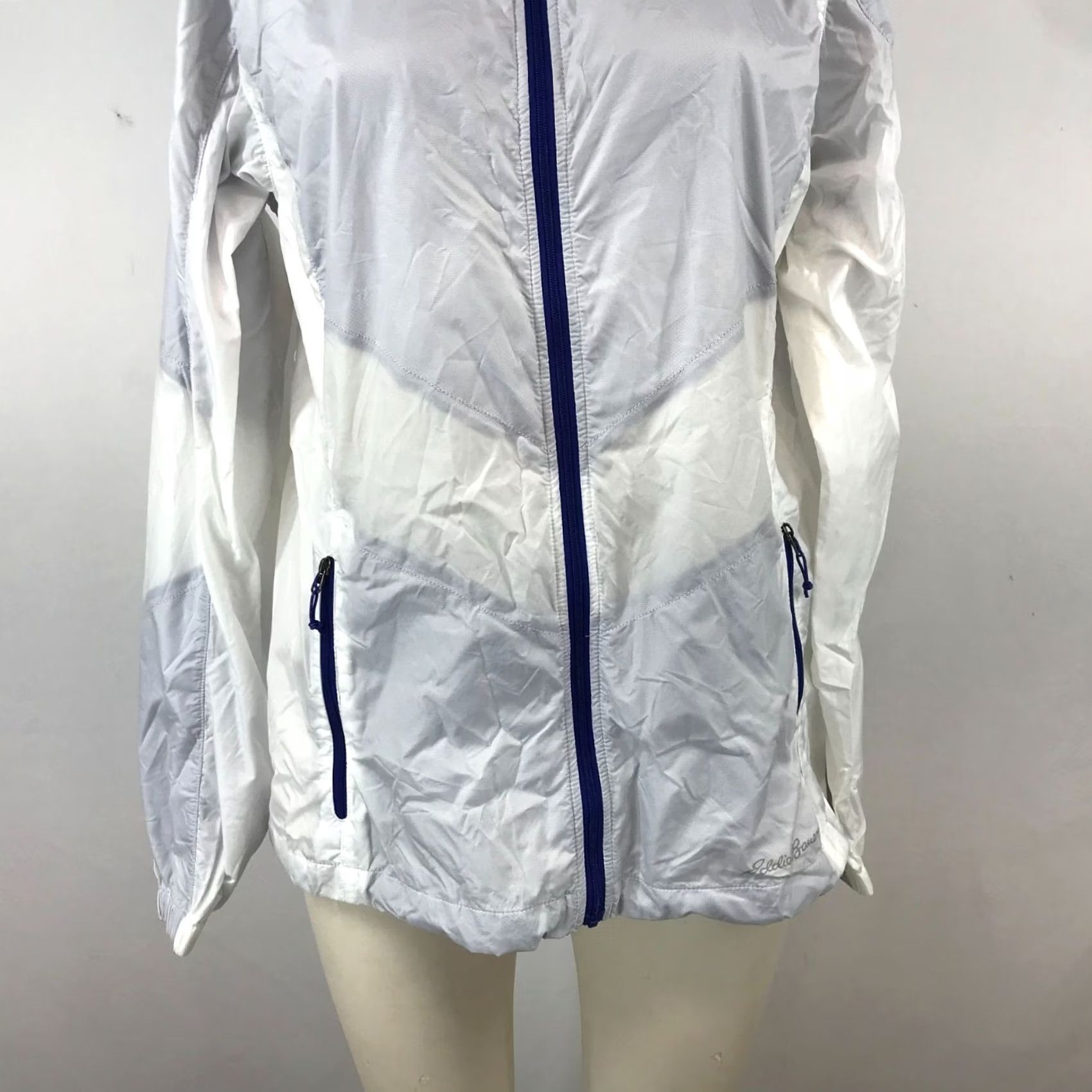Eddie Bauer EDDIE BAUER Womens LARGE White Purple Lightweight Hooded Jacket Coat Shirt? Size L / US 10 / IT 46 - 3 Thumbnail