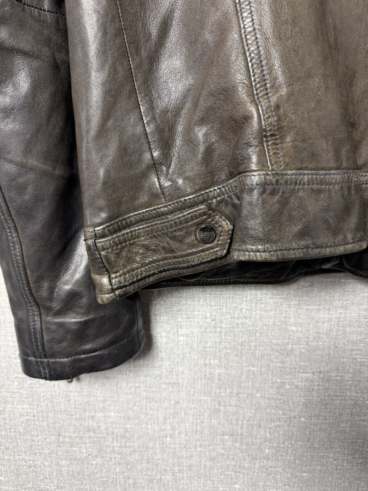 Allsaints AllSaints Conroy Distressed Brown Leather Biker Jacket Size US M / EU 48-50 / 2 - 19 Thumbnail