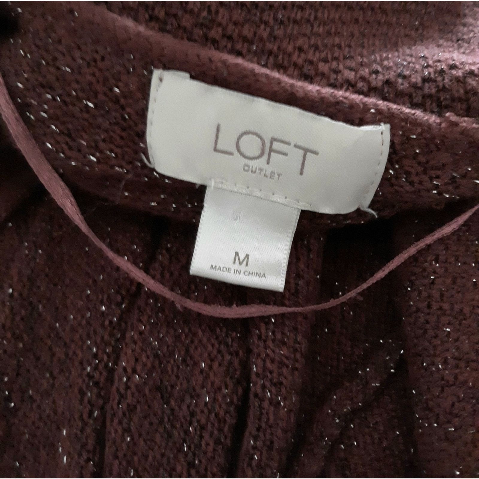 Loft LOFT Metallic Drape Neck Cardigan Size M / US 6-8 / IT 42-44 - 4 Thumbnail