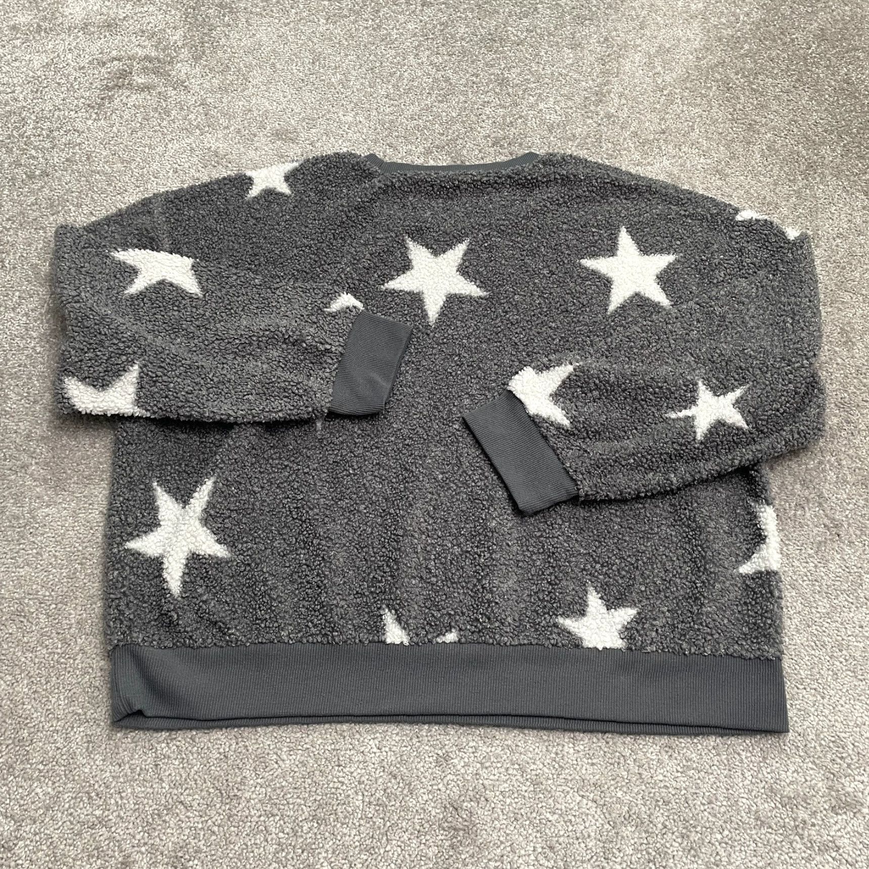 Vintage Knapp Studio Fleece Pullover Sweatshirt Womens XL Gray Stars Crew Neck Casual Size XL / US 12-14 / IT 48-50 - 2 Thumbnail