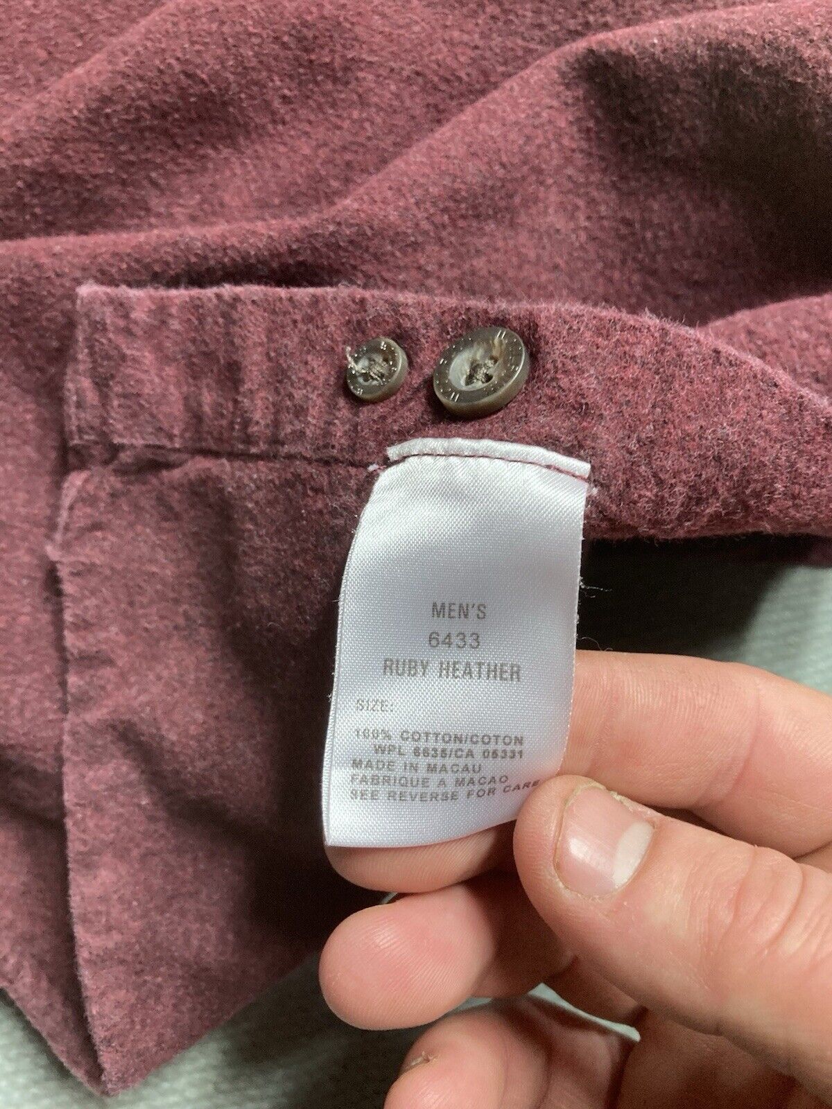Vintage × Woolrich Woolen Mills Woolrich chamois flannel shirt maroon ruby heather men’s XL Size US XL / EU 56 / 4 - 4 Thumbnail