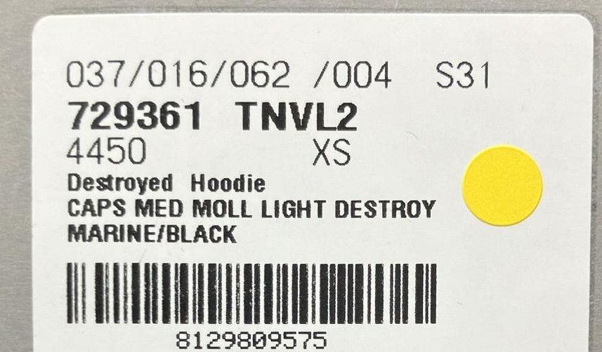 Balenciaga o1la1rc1a0425 Destroyed Hoodie in Marine Size US XS / EU 42 / 0 - 8 Thumbnail