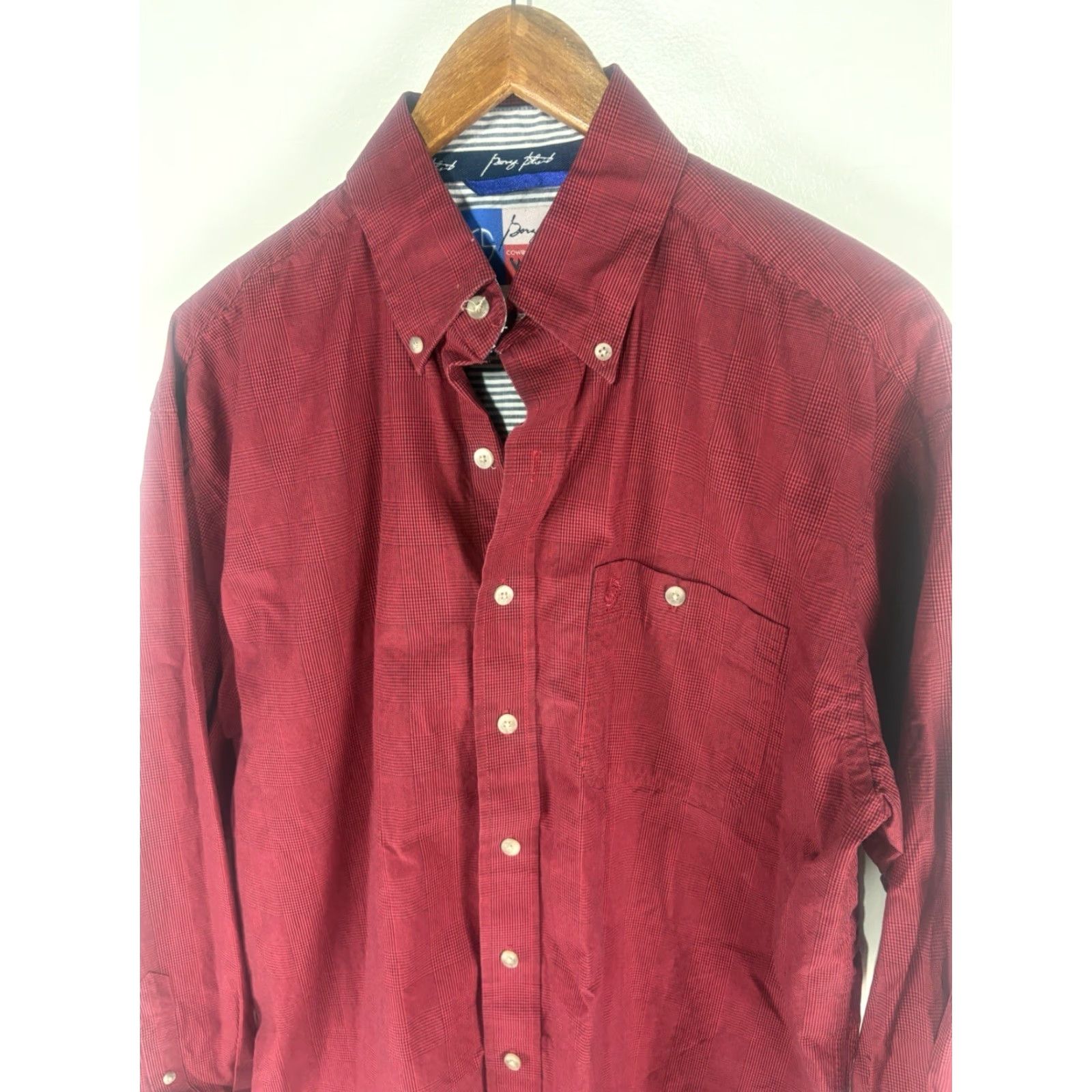 Wrangler VINTAGE Wrangler George Strait Shirt Cowboy Western Button-Up Red Black Check Adult M Size Red/Black (Cowboy, Western) Mens Size US M / EU 48-50 / 2 - 2 Thumbnail