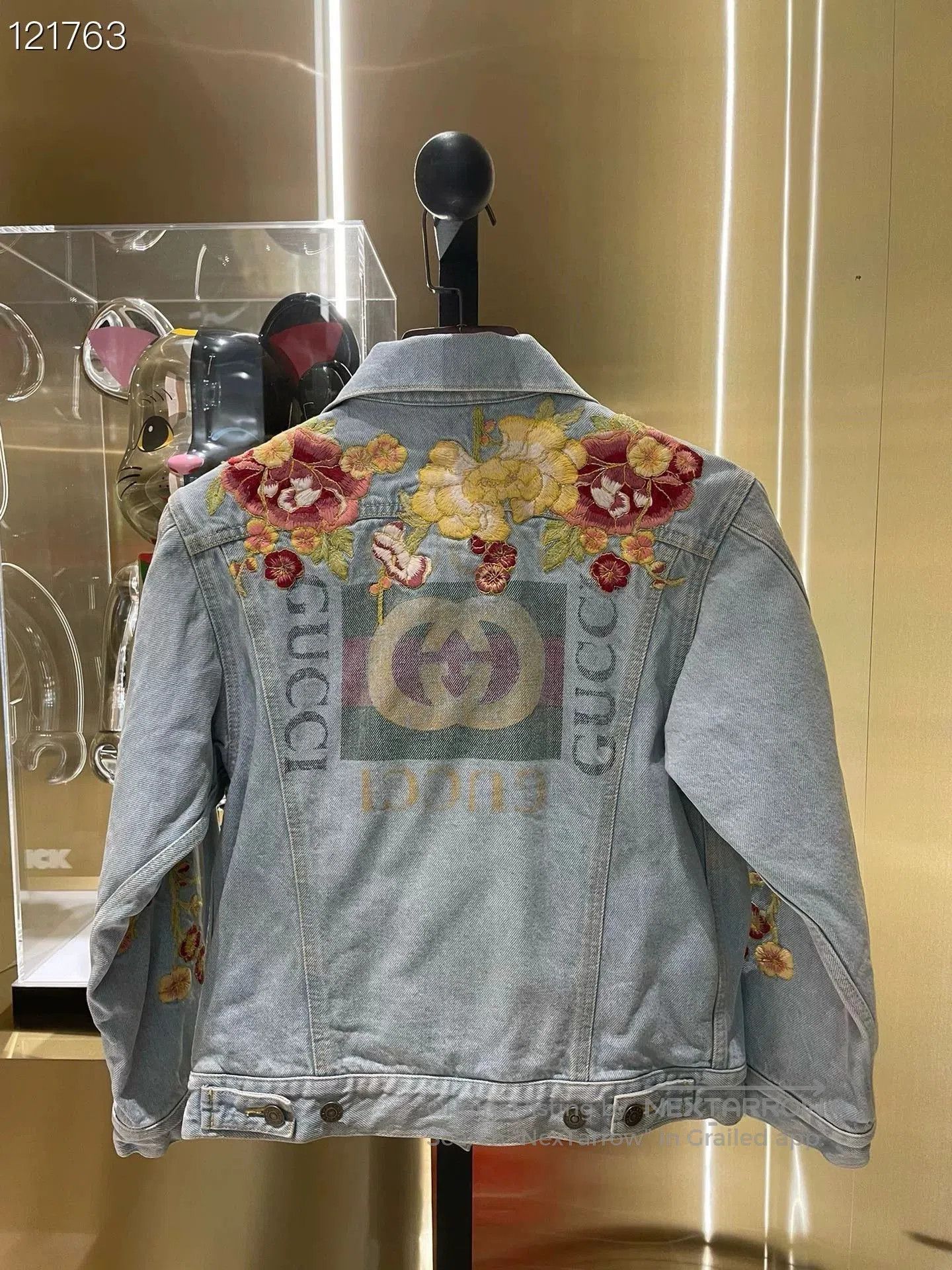Gucci Gucci Denim Jacket with Floral Embroidery & Back Logo. Size S / US 4 / IT 40 - 2 Thumbnail