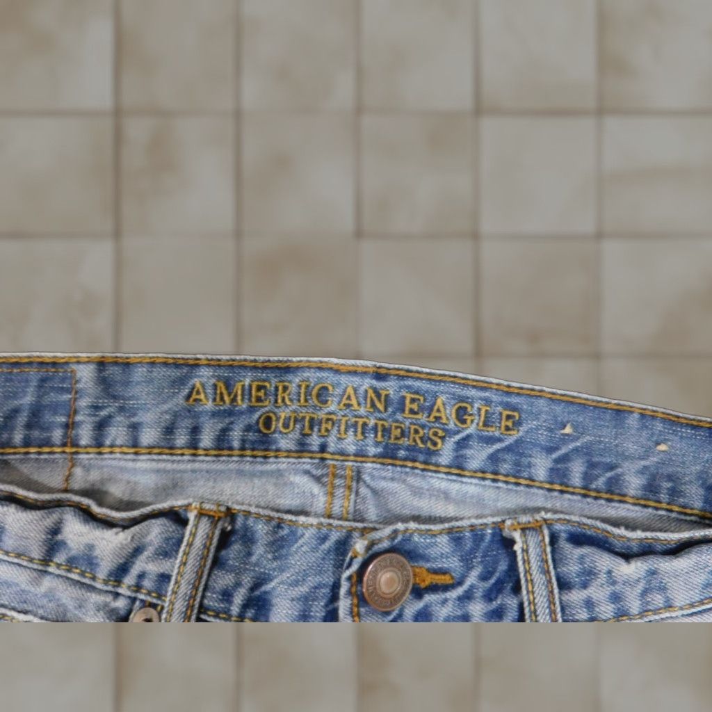 American Eagle Outfitters American Eagle Jeans Mens 30x32 Slim Blue Distressed Denim Retro Y2K Straight Waist 30 Inseam 32 In Size US 30 / EU 46 - 1 Thumbnail