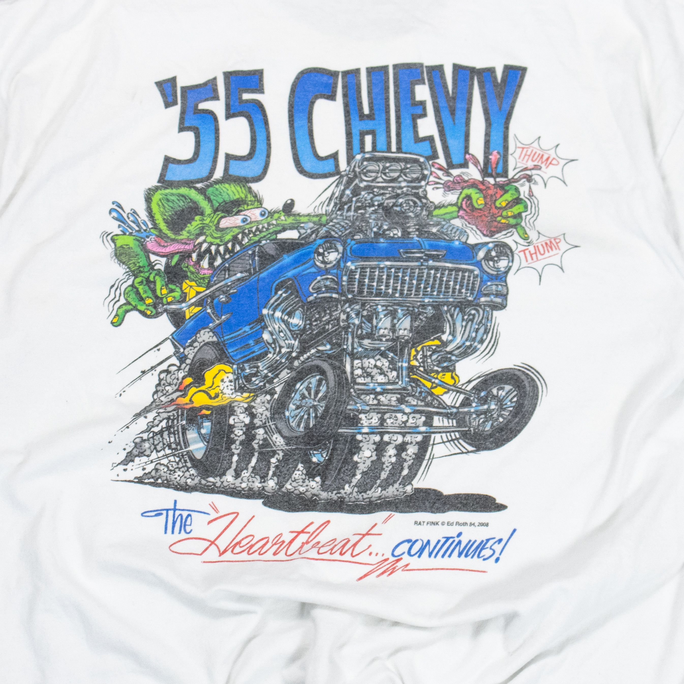 Japanese Brand Rat Fink Chevy 88 White Trashed T-Shirt Size US L / EU 52-54 / 3 - 6 Thumbnail