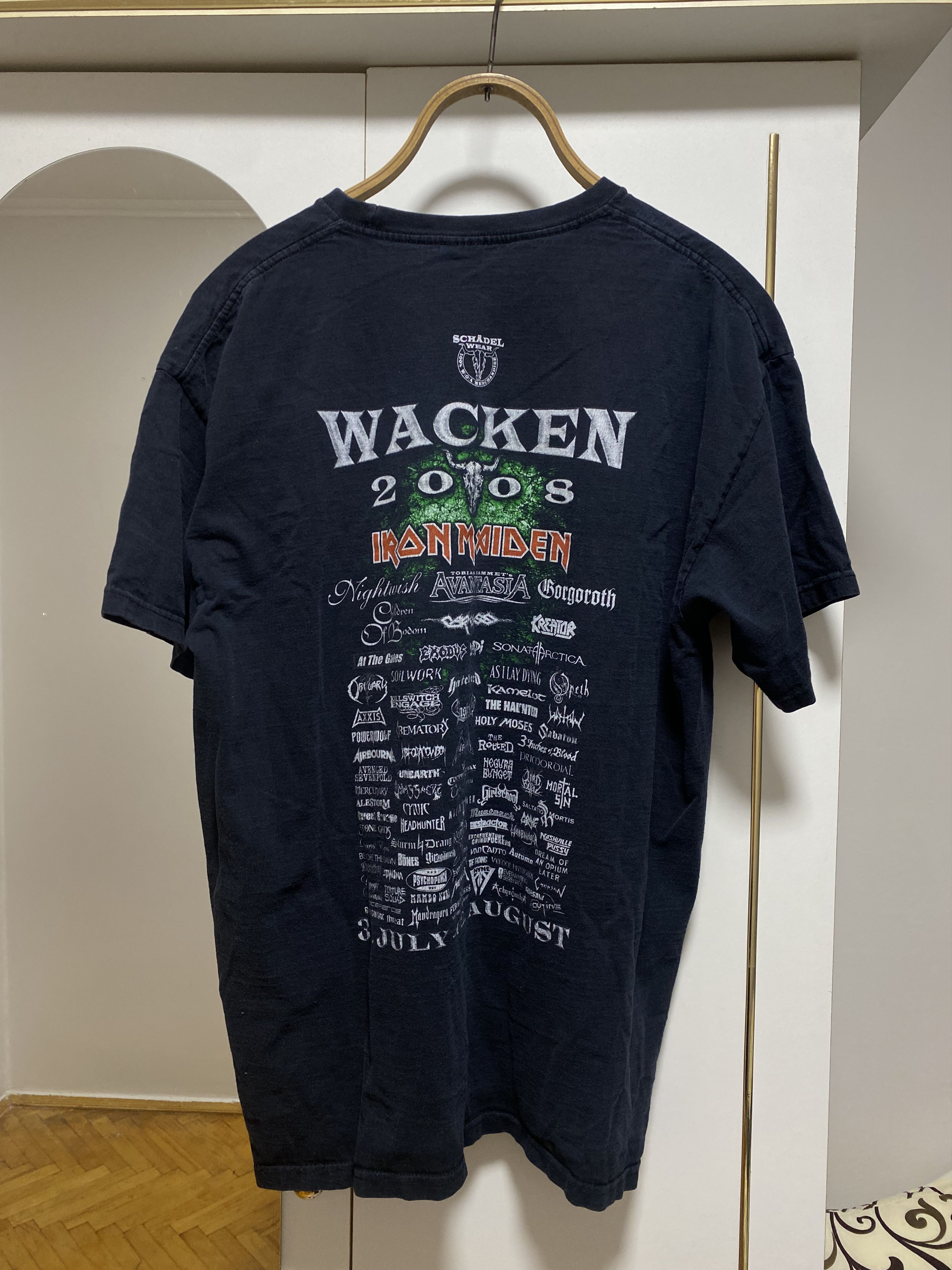Band Tees VINTAGE Iron Maiden Wacken 2008 black metal t-shirt Size US XL / EU 56 / 4 - 2 Thumbnail