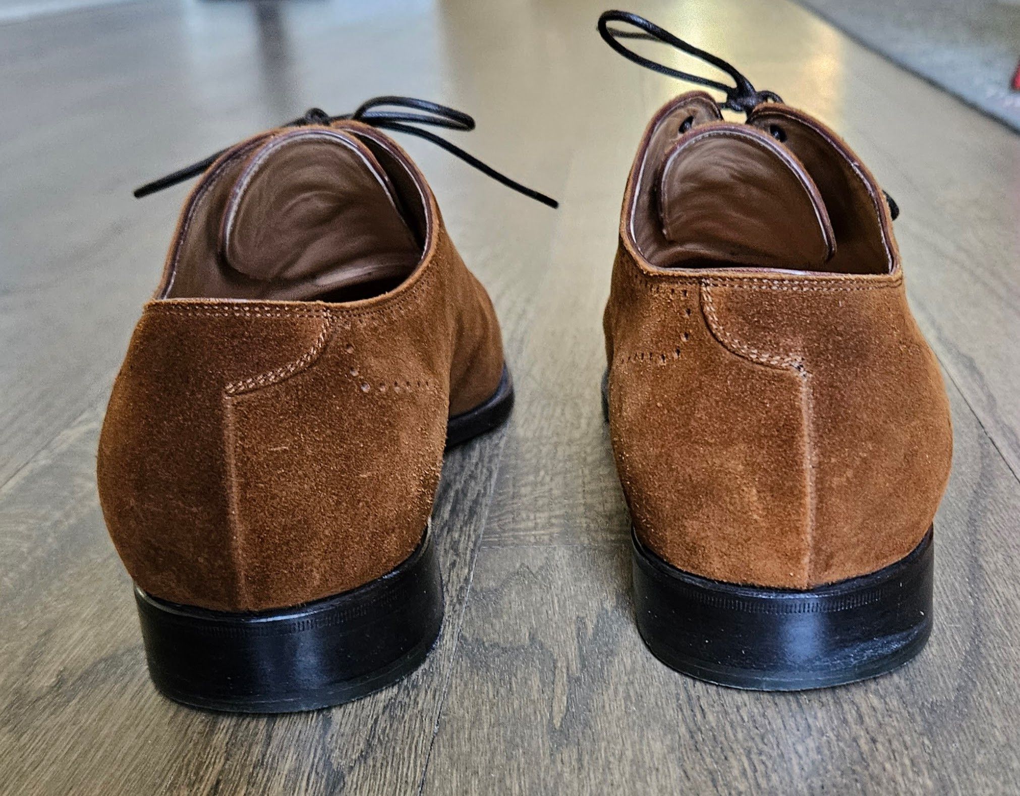 Kiton Kiton Napoli Suede Oxford Dress Shoes Brown Handmade Italy Size US 12 / EU 45 - 3 Thumbnail