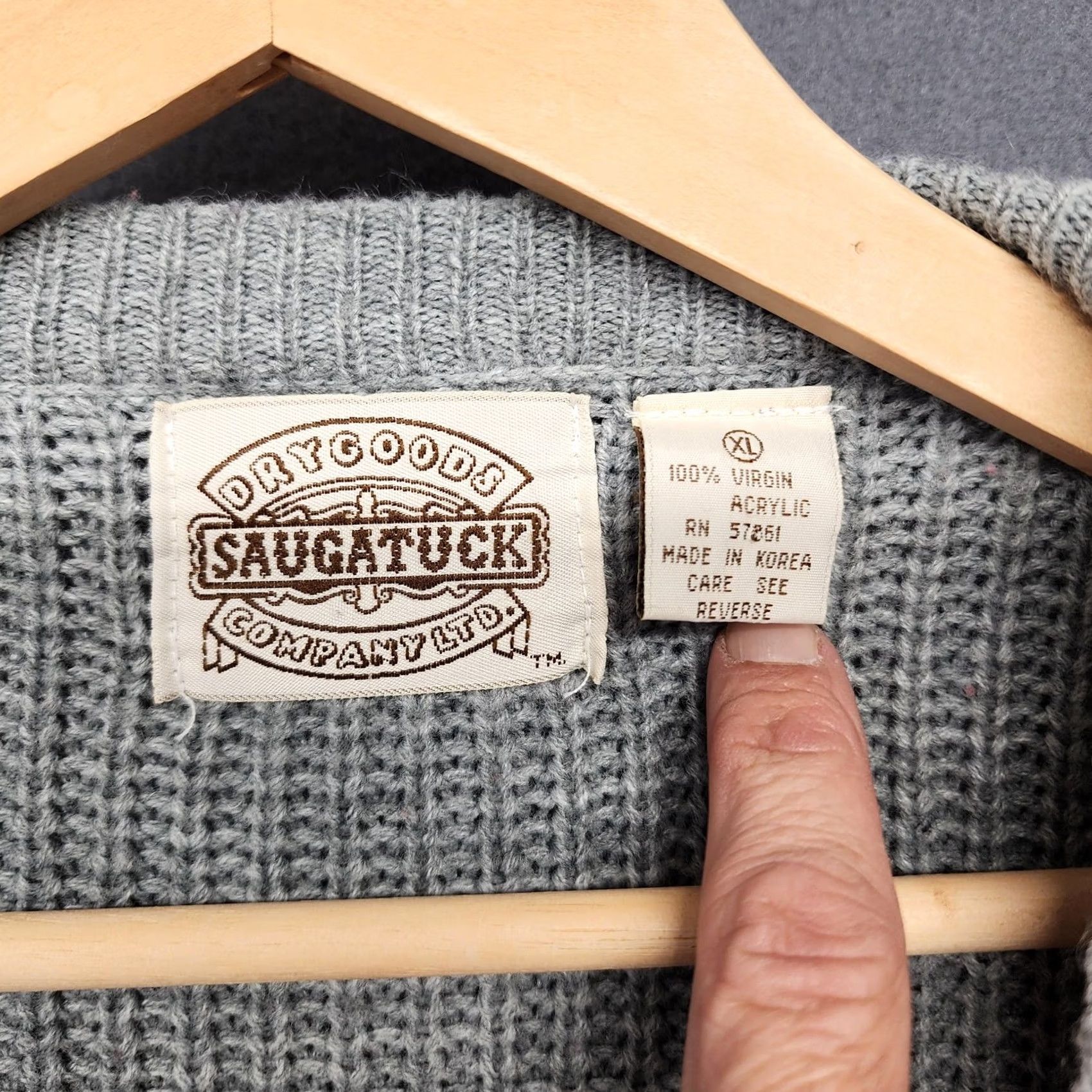 Vintage VINTAGE Saugatuck Drygoods Cardigan Sweater Mens XL Gray Button Front 90s Size US XL / EU 56 / 4 - 5 Thumbnail
