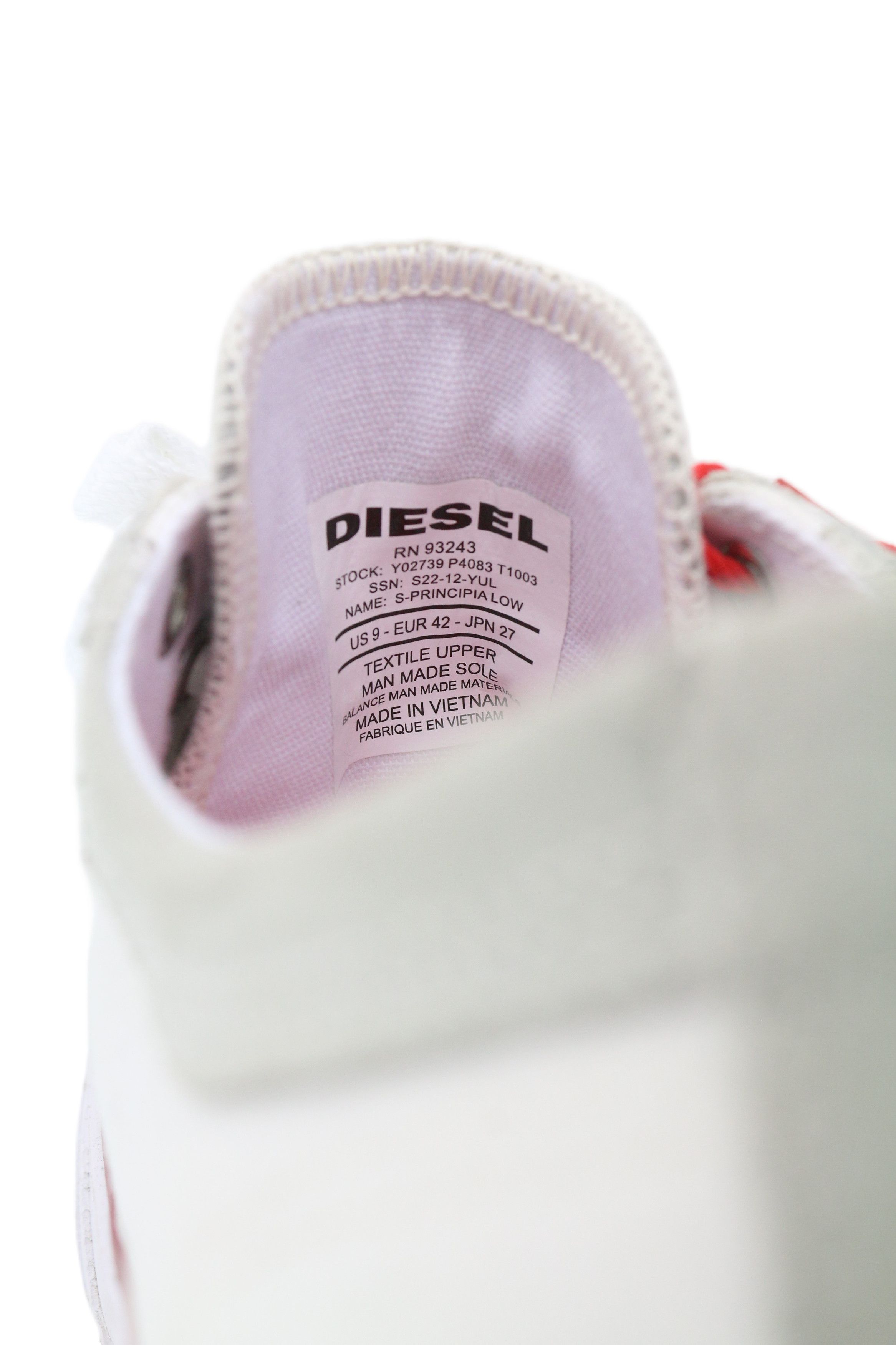 Diesel S-PRINCIPIA LOW EU42 White Lace Low Top Logo 40549 Size US 9 / EU 42 - 12 Thumbnail