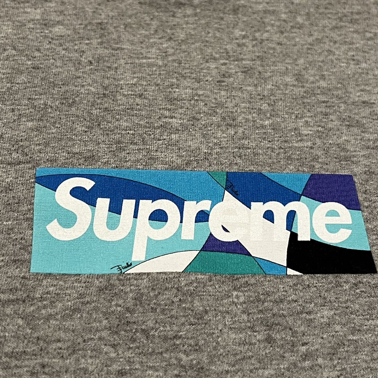Supreme Supreme Emilio Pucci Box Logo Tee Blue bogo t shirt Size US L / EU 52-54 / 3 - 8 Thumbnail