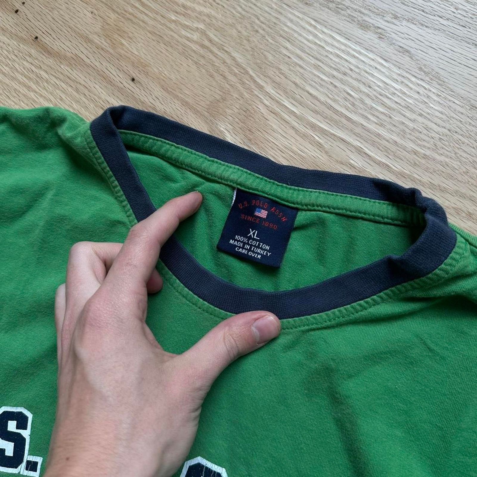 U.S. Polo Assn. vintage 90s y2k varsity green us polo assn ringer shirt Size US XL / EU 56 / 4 - 5 Thumbnail