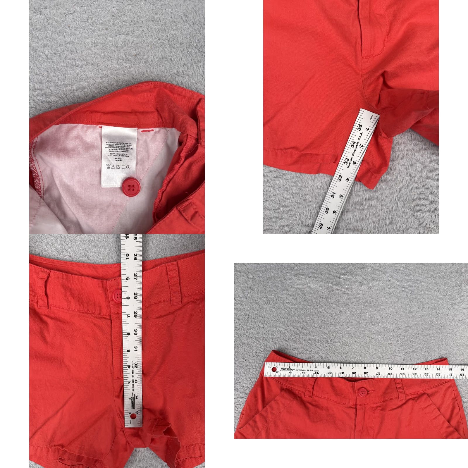 Vintage Columbia Shorts Womens 8 Red Chino Twill Cotton Flat Front Hiking Casual Travel Size 30" / US 8 / IT 44 - 8 Thumbnail