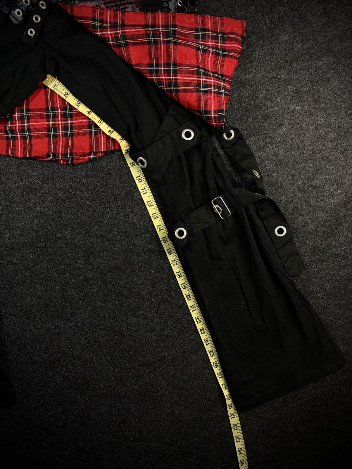 Le Grande Bleu (L.G.B.) Mad Punks Goth Bondage Pants with Removable Plaid Kilt Size US 29 - 5 Thumbnail