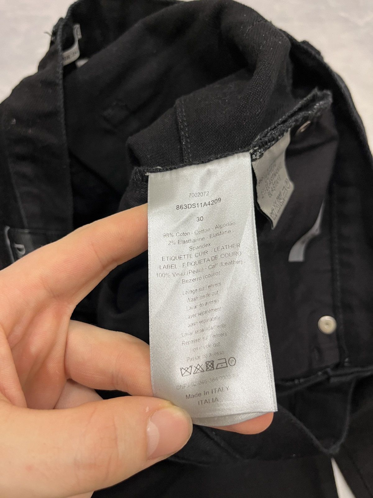 Dior SS18 Dior Homme Kris Van Assche Black 'SLIM 17.5' Denim Size US 30 / EU 46 - 10 Thumbnail