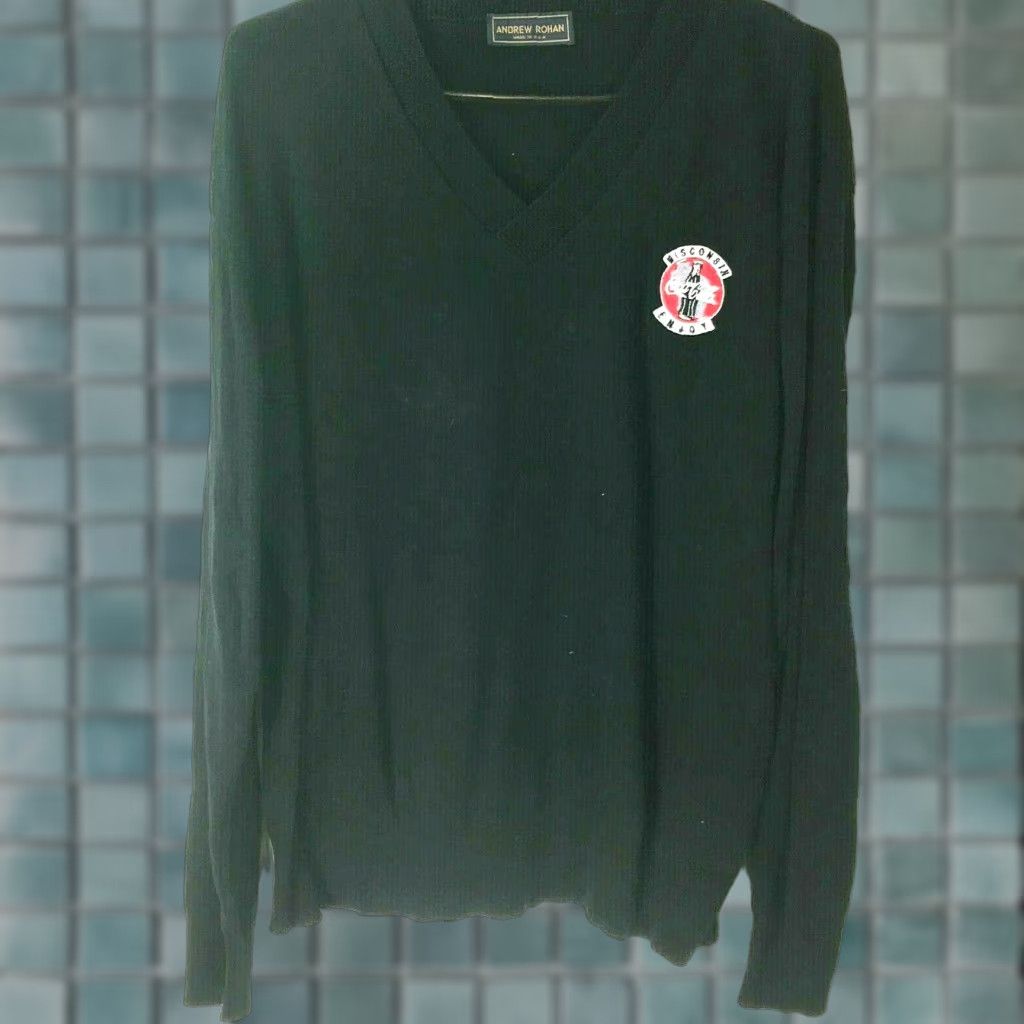 Vintage Wisconsin Enjoy Coca-Cola Andrew Rohan Mens Long Sleeve Black Pullover Sweater XL Size US XL / EU 56 / 4 - 1 Thumbnail