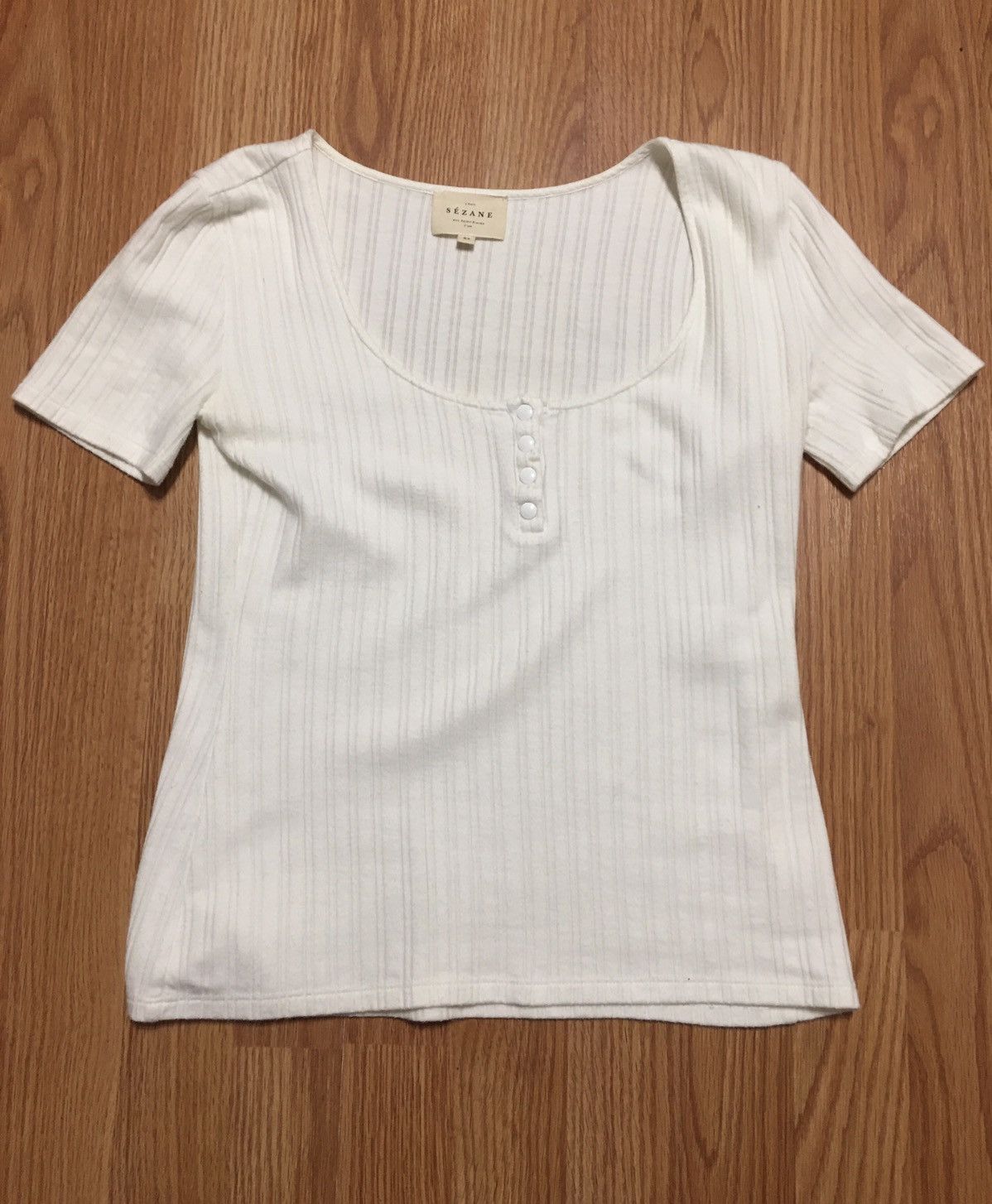 Sezane SEZANE Cotton Womens Stripped T-shirt White Size XS Size XS / US 0-2 / IT 36-38 - 10 Thumbnail