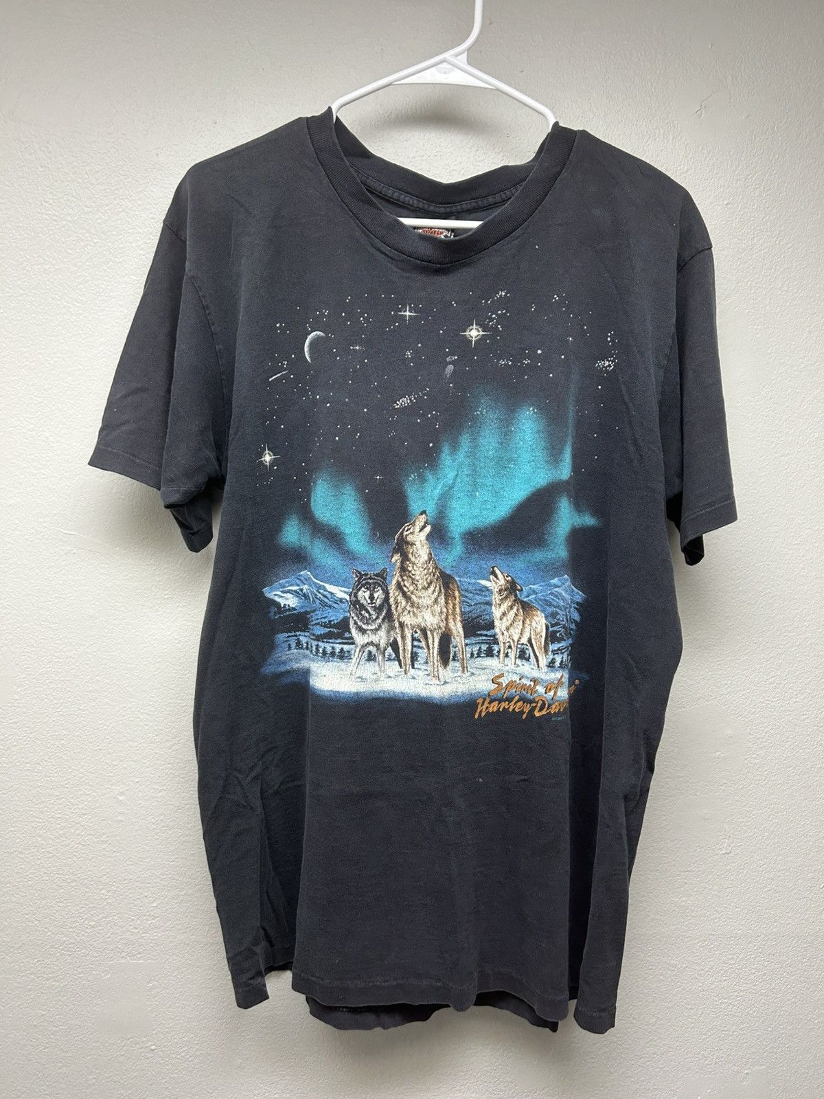 Harley Davidson Vintage 1996 Spirit of Harley Davidson Northern Lights Wolf Size US L / EU 52-54 / 3 - 1 Thumbnail