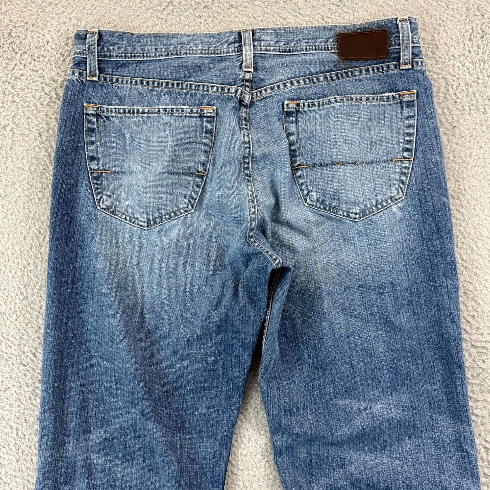 Vintage Buckle BKE Jeans Mens 36x32 Tyler Straight Blue Medium Wash Distressed Zip Loose Regular 5-Pocket Denim Cotton Blend USA Cowboy Rock Size US 36 / EU 52 - 6 Thumbnail
