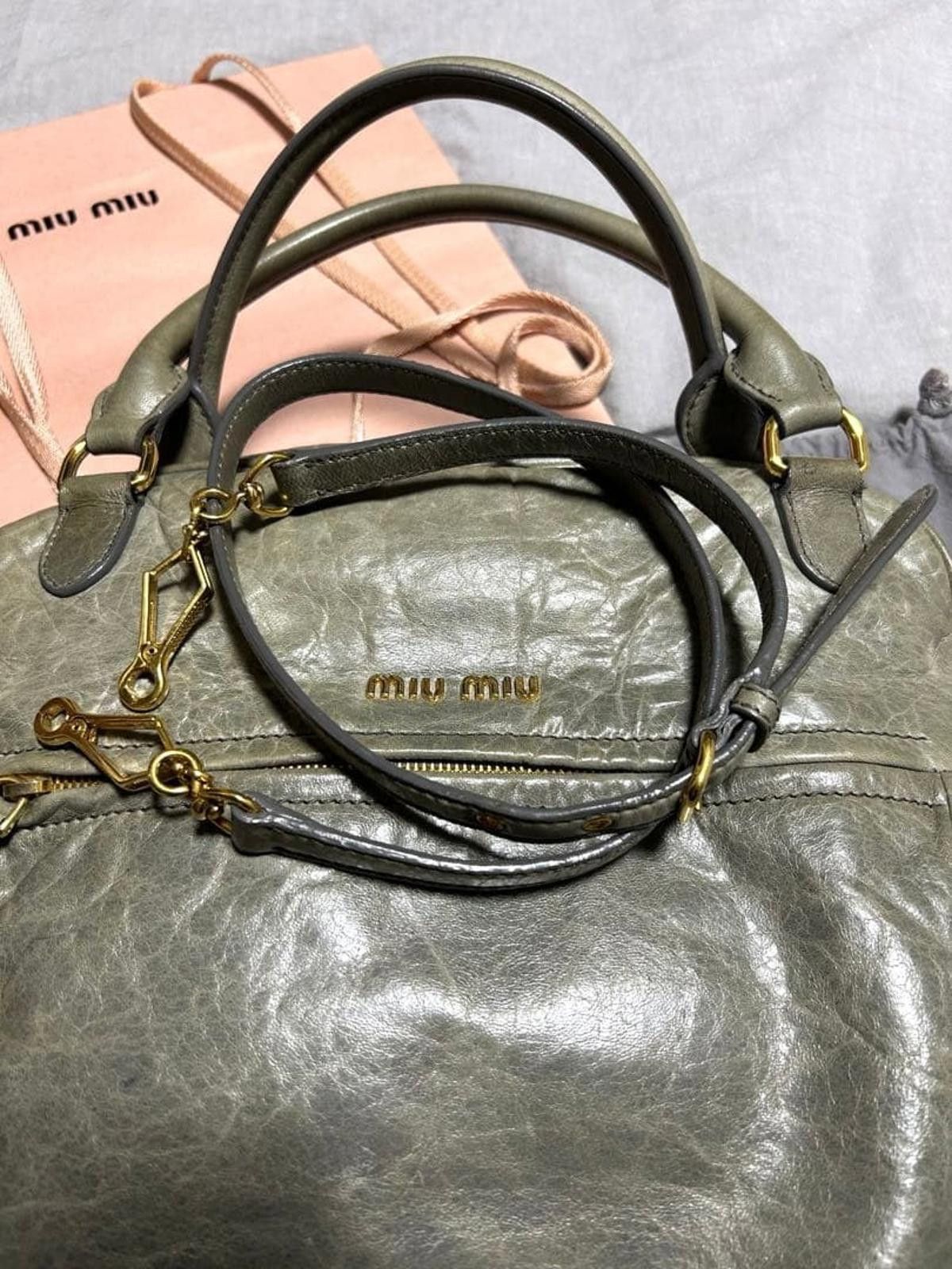 Miu Miu Miu Miu - Gray Leather Large Tote Bag Size ONE SIZE - 7 Thumbnail