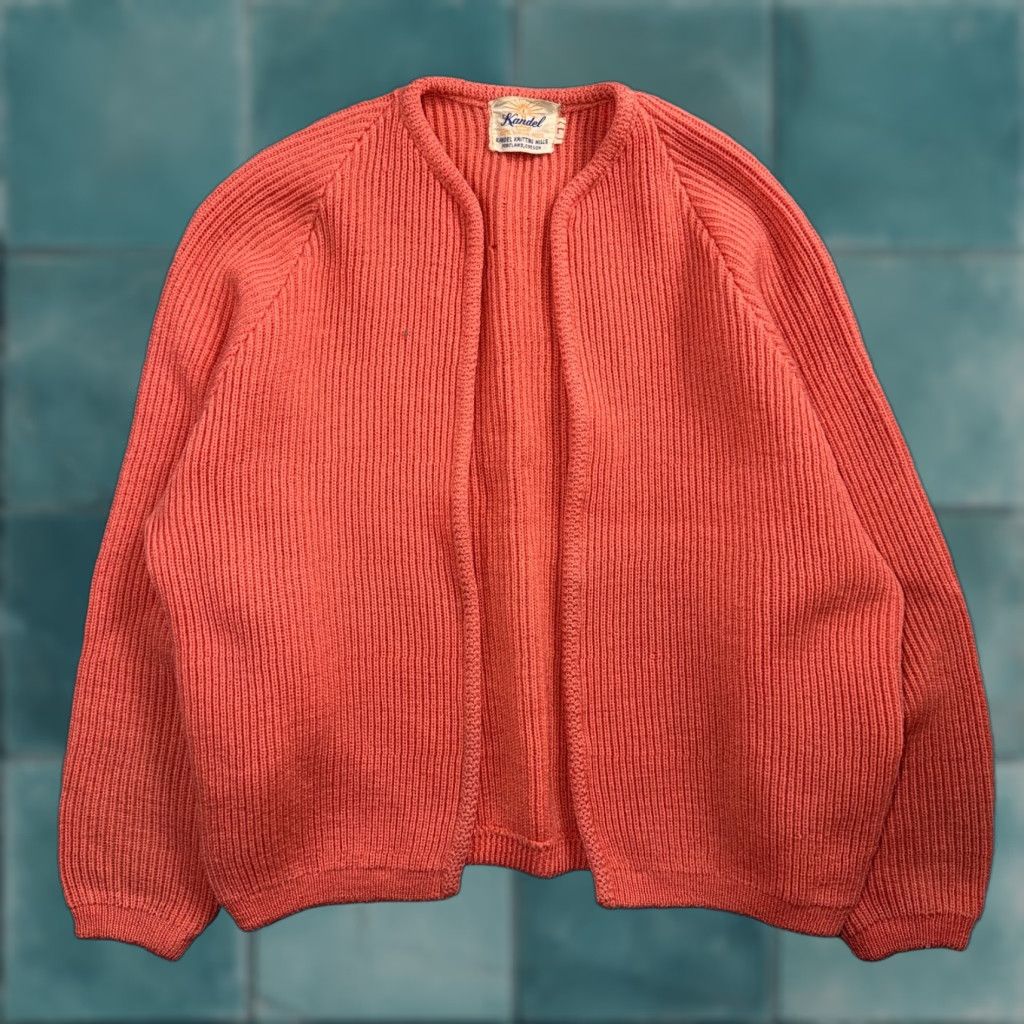 Vintage VINTAGE Kandel Oregon Woolen Mills Open Front Wool Sweater Cardigan Rockabilly L 50s Size L / US 10 / IT 46 - 1 Thumbnail