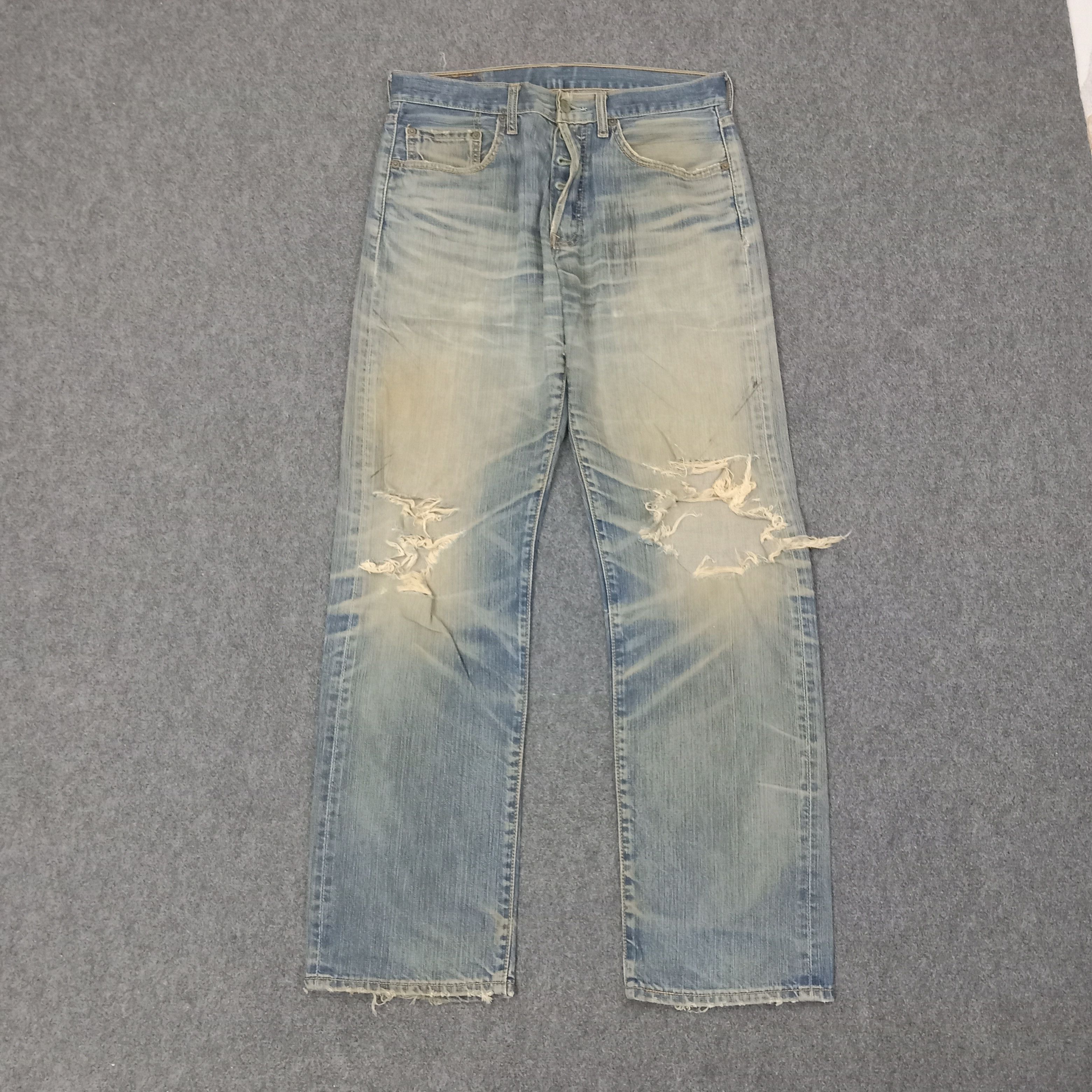 Levi's Levi's 501 Distressed Style Grunge Denim Jeans C258N22 Size US 31 - 1 Thumbnail