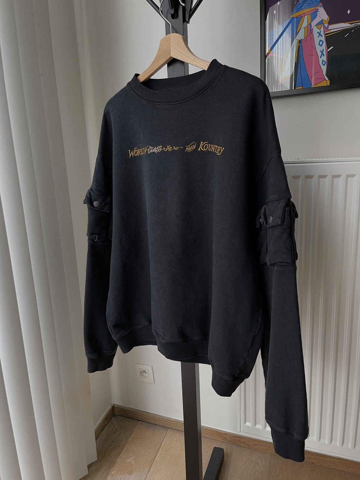 Kapital Kapital 2023 8-Pockets Black Washed Utility Sweater Size US L / EU 52-54 / 3 - 2 Thumbnail