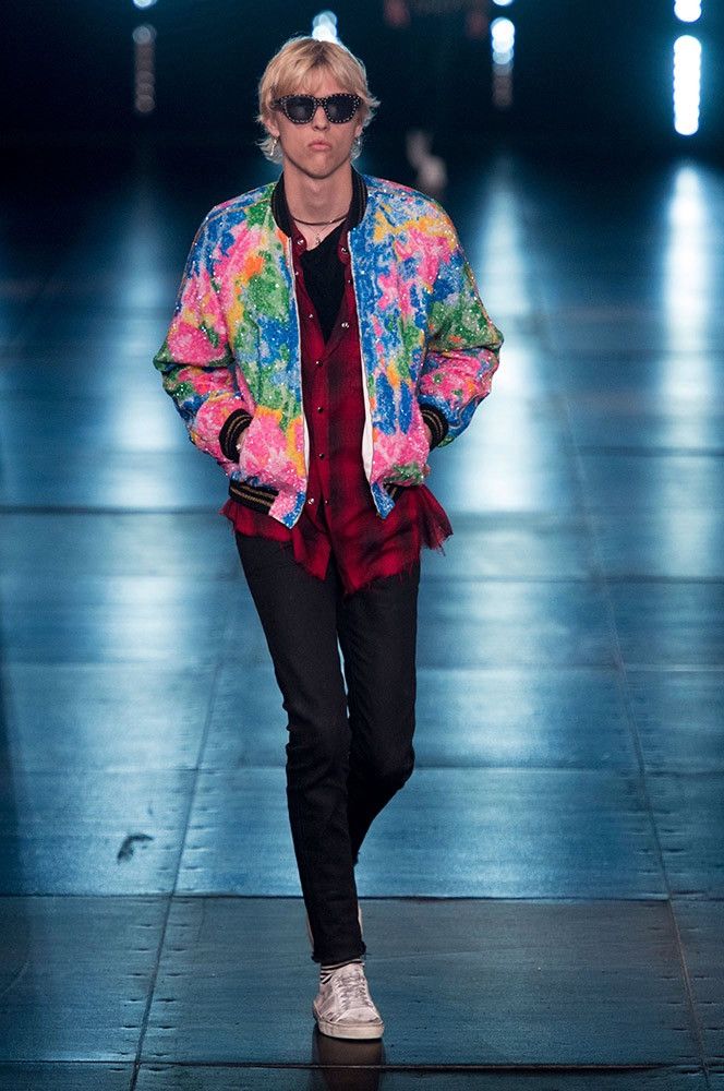 Saint Laurent Paris SAINT LAURENT PARIS BY HEDI SLIMANE 16SS SEQUIN BOMBERJACKET Size US S / EU 44-46 / 1 - 1 Thumbnail
