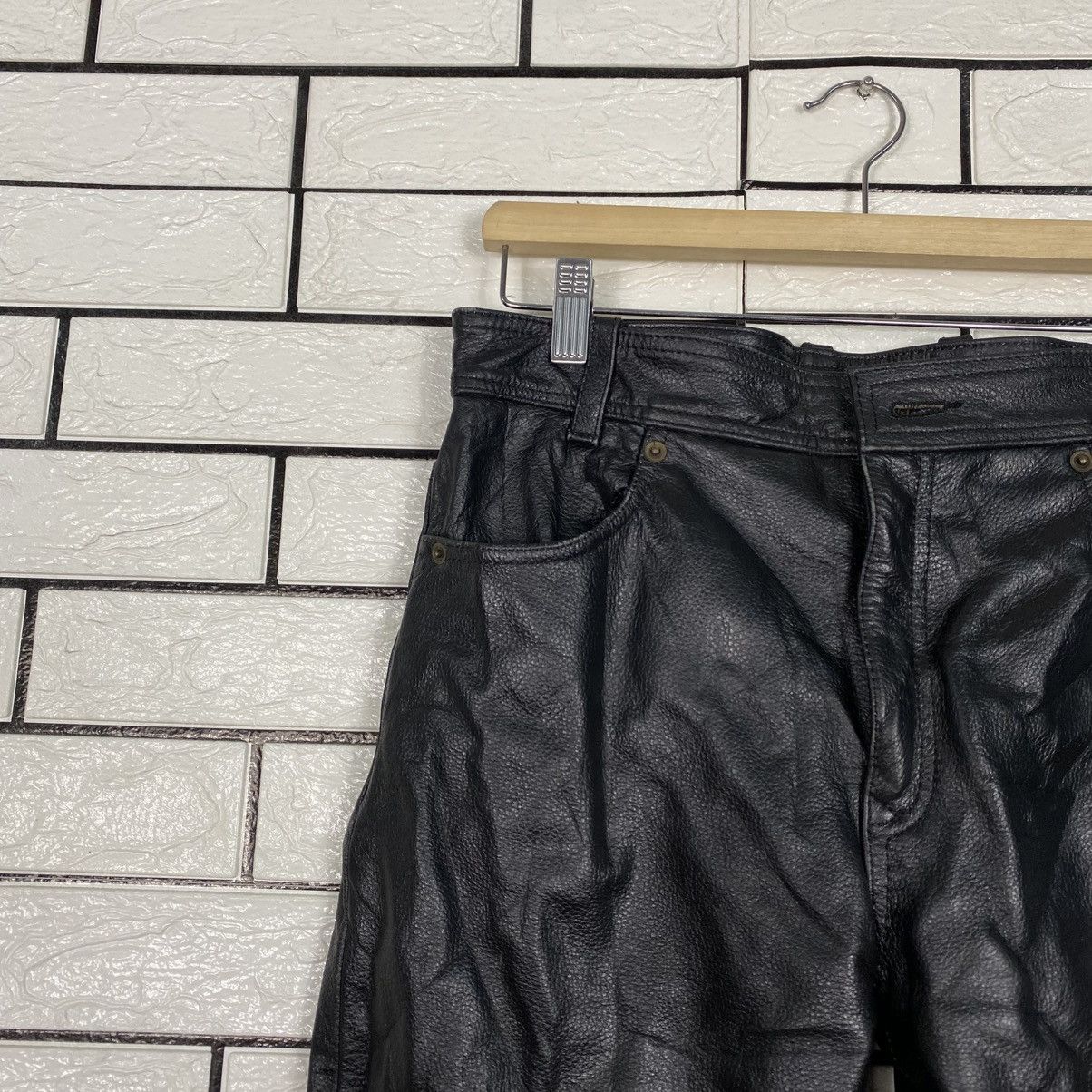 Japanese Brand Vintage Racing Genuine Leather Pants 501 Issey Miyake Size US 30 / EU 46 - 8 Thumbnail