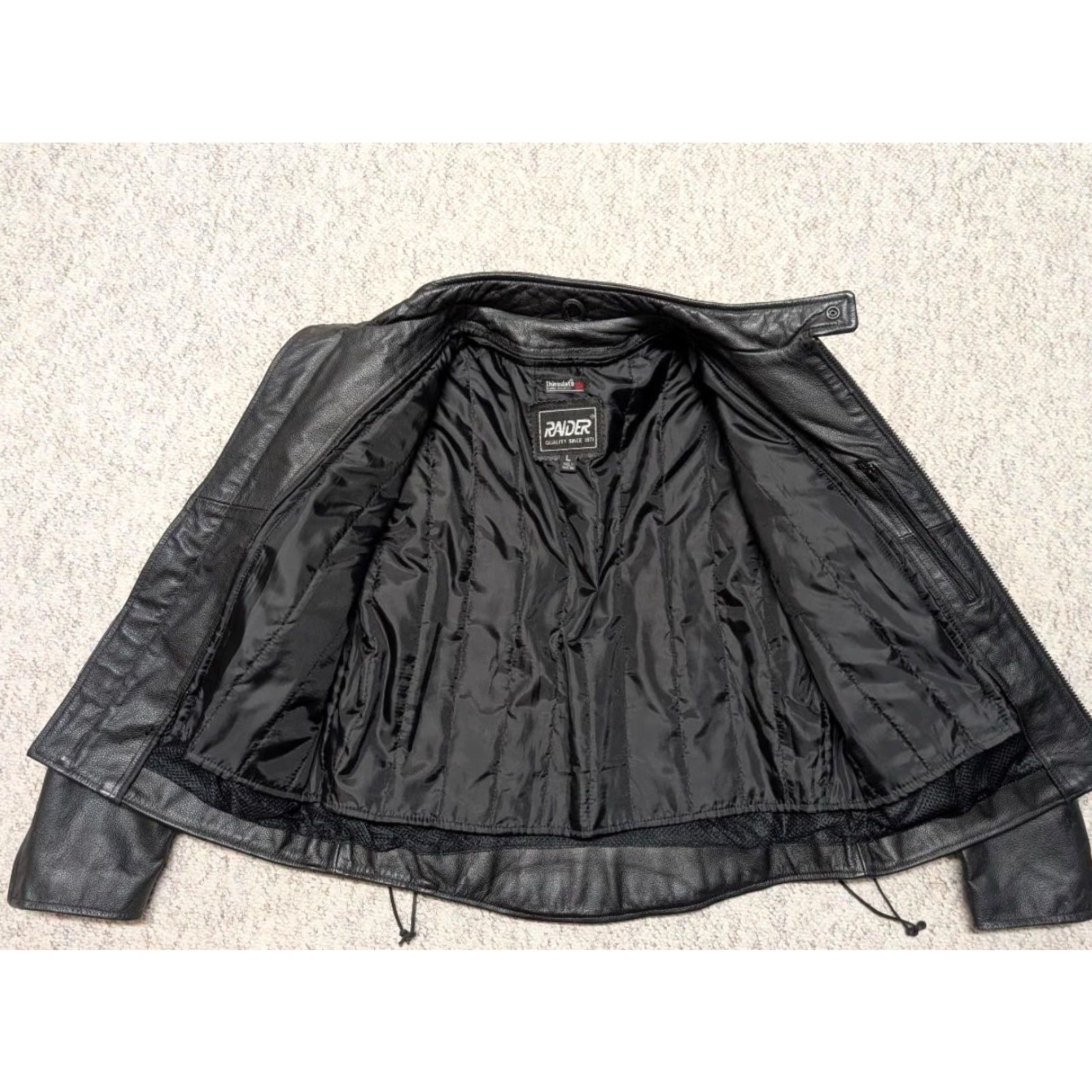 Vintage VINTAGE Raider Motorcycle Jacket L Black Leather Venting 1990s Cafe Racer Mens Size US L / EU 52-54 / 3 - 3 Thumbnail
