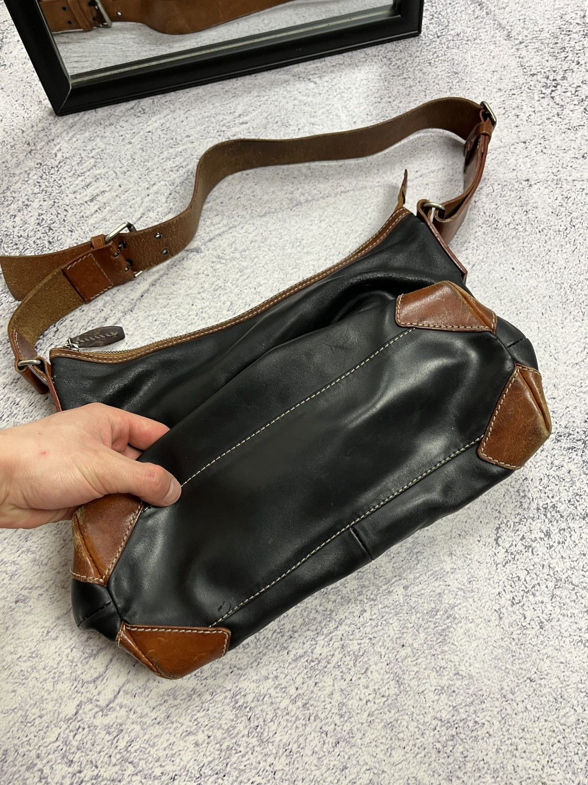 Genuine Leather × Vintage Vintage Francesco Biasa Genuine Split Leather Shoulder Bag Size ONE SIZE - 21 Thumbnail