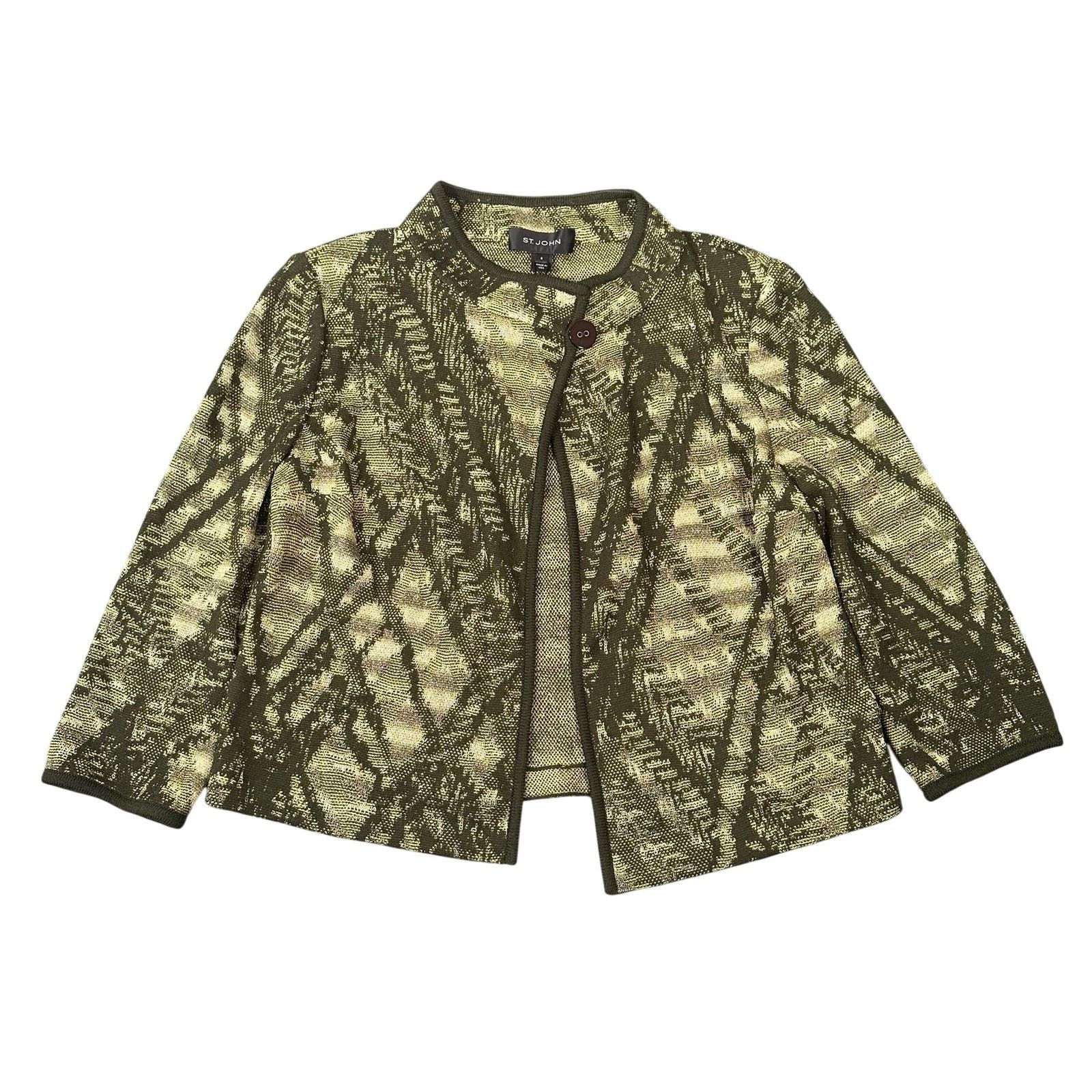 St. John St. John Women's Wool Blend 3/4 Sleeve Blazer Size 8 $995 Size M / US 6-8 / IT 42-44 - 1 Thumbnail