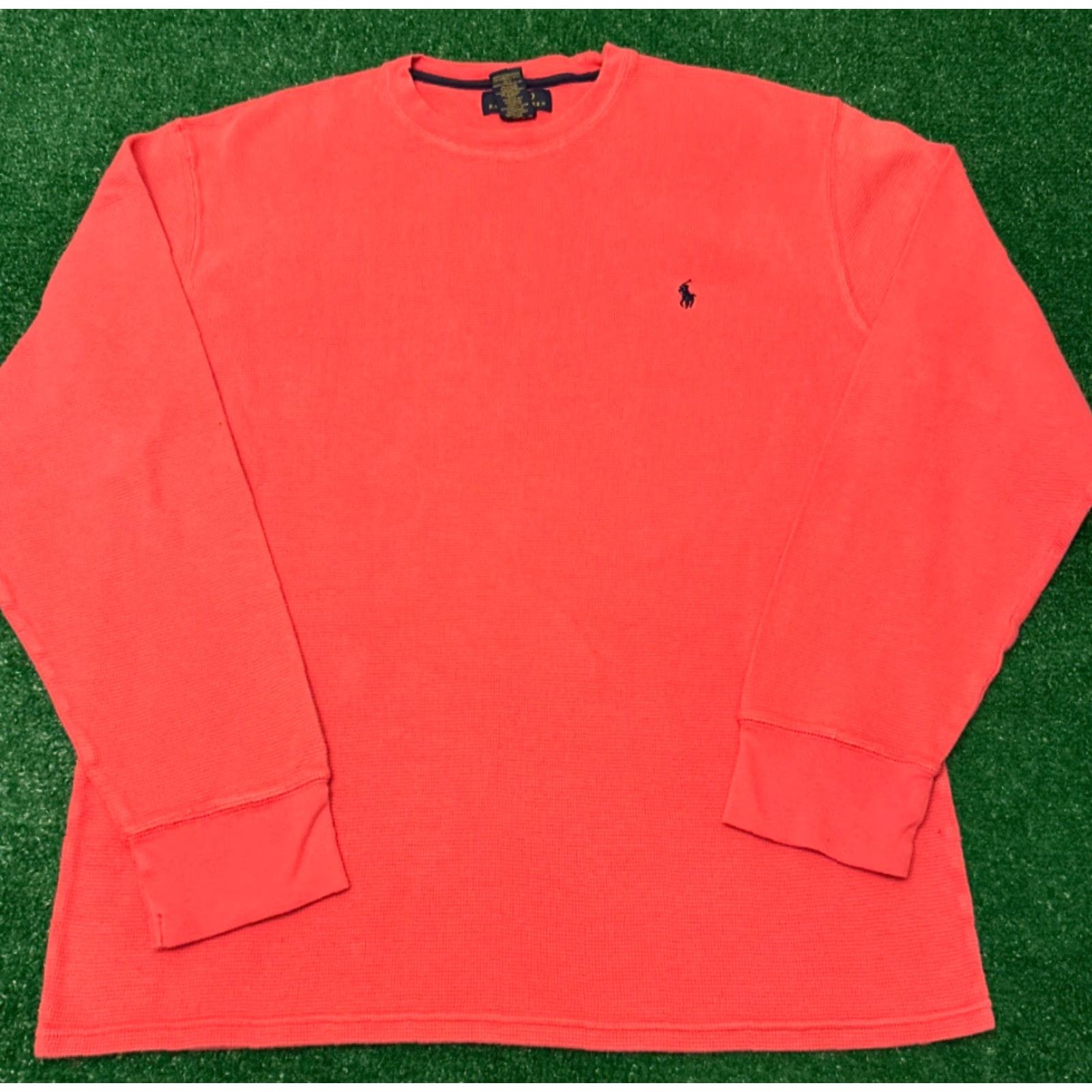 Vintage VINTAGE Polo Ralph Lauren Thermal Long Sleeve Shirt Pony Logo Mens XL Coral Pink Size US XL / EU 56 / 4 - 3 Thumbnail