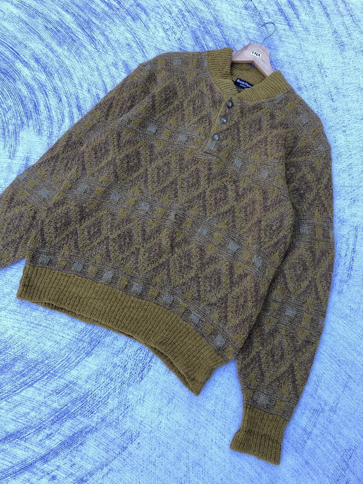 Aran Isles Knitwear Vintage British Piper Shaggy Knit Polo Fleece Size US M / EU 48-50 / 2 - 4 Thumbnail