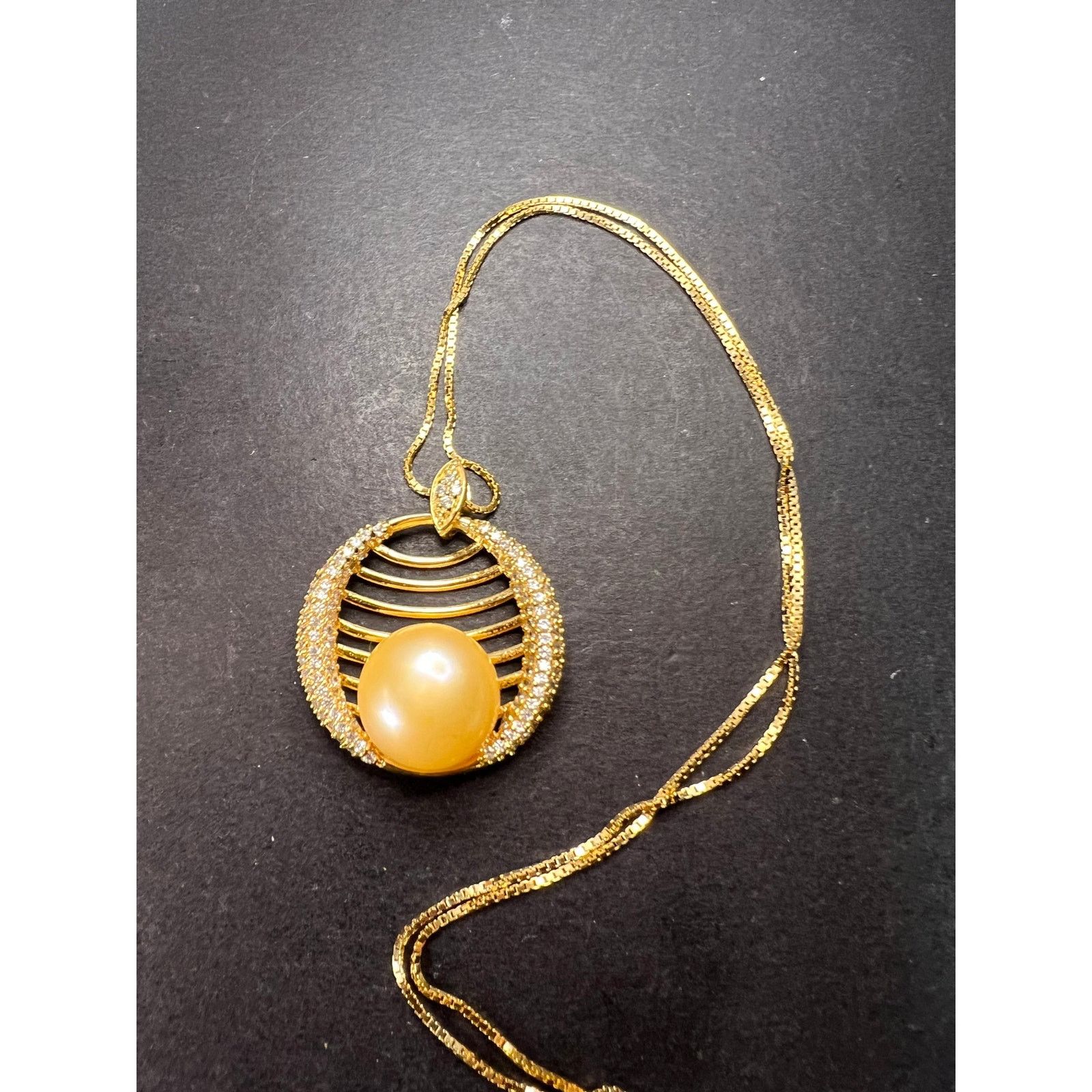 Other Golden cultured pearl pendant in gold over sterling silver Size ONE SIZE - 3 Thumbnail