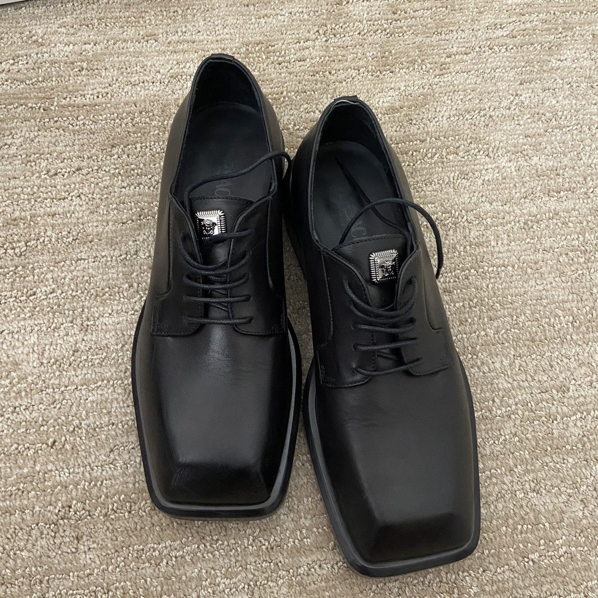 Versace Versace black square toe derby loafer Size US 9 / EU 42 - 1 Thumbnail
