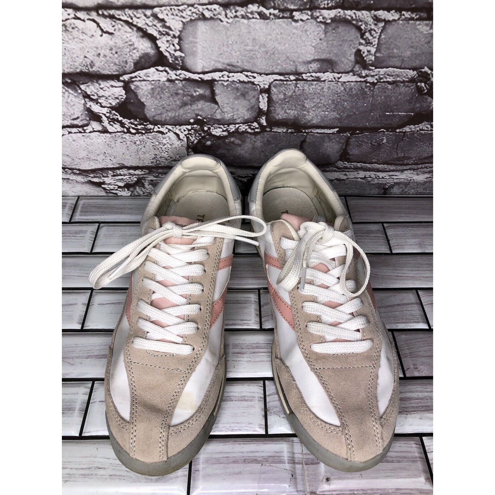 Tretorn Tretorn Rawlins Pink White Colorblock Lace Up Low Sneakers W Size US 8 / IT 38 - 10 Thumbnail
