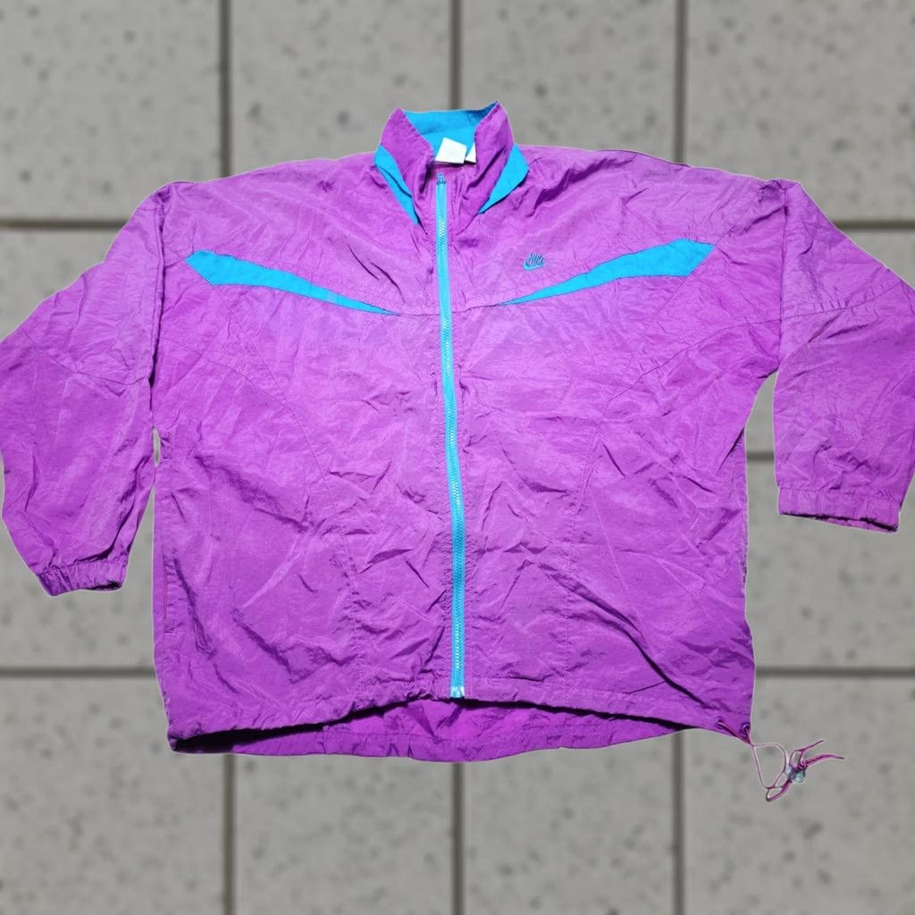 Nike VINTAGE Nike Windbreaker Women's XL Purple Full Zip Pockets 90s Teal Size XL / US 12-14 / IT 48-50 - 1 Thumbnail