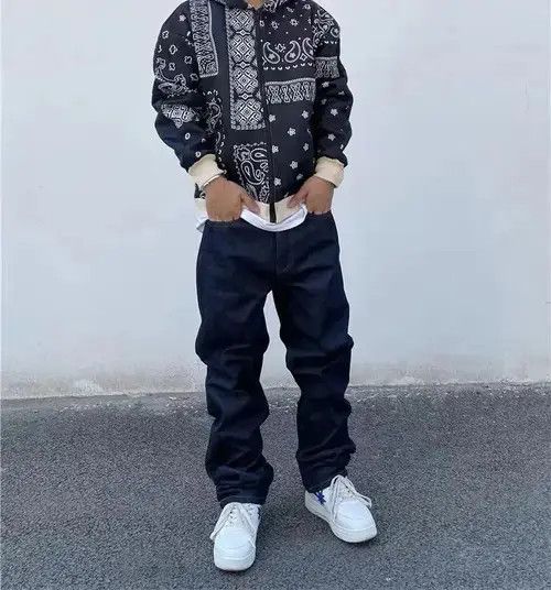 Japanese Brand Street Embroidered Lettering Multi-Pocket Hip Hop Jeans Size US 32 / EU 48 - 5 Thumbnail