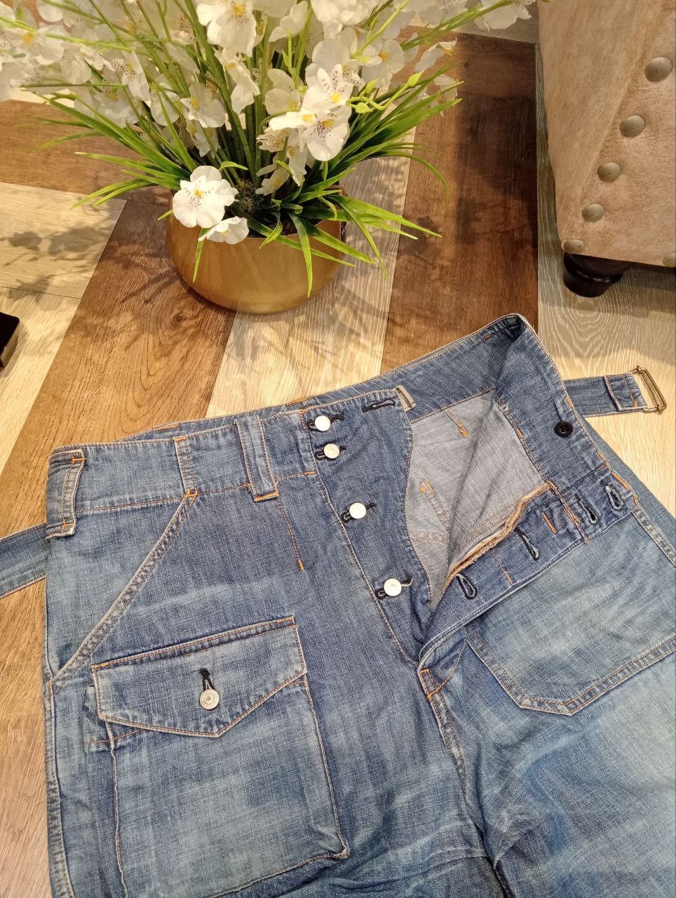 CABANE de ZUCCa RARE CABANE DE ZUCCA BY ISSEY MIYAKE BLUE CARGO JEANS Size US 36 / EU 52 - 7 Thumbnail