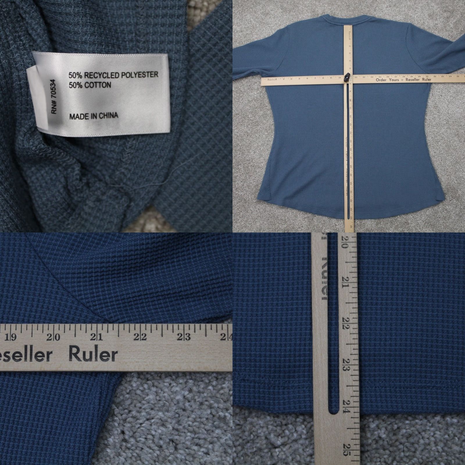 Orvis Orvis Shirt Mens Large Blue Waffle Knit Cotton/Polyester Long Sleeve Pullover Size US L / EU 52-54 / 3 - 8 Thumbnail