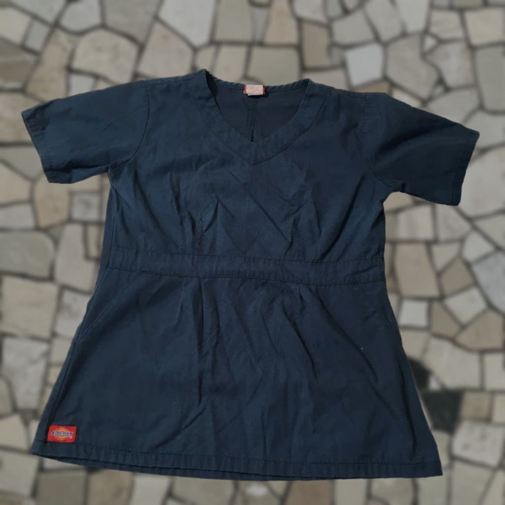 Dickies Dickies Drawstring Cargo Pants Scrubs Navy Blue Women Small Blue Medical Solid Size US 29 - 1 Thumbnail