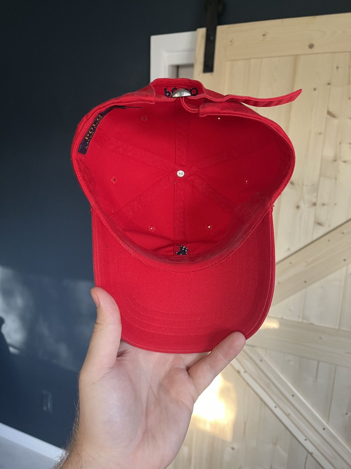 Polo Ralph Lauren Vintage Iconic Red Polo Ralph Promo Strap-back Hat Size ONE SIZE - 2 Thumbnail
