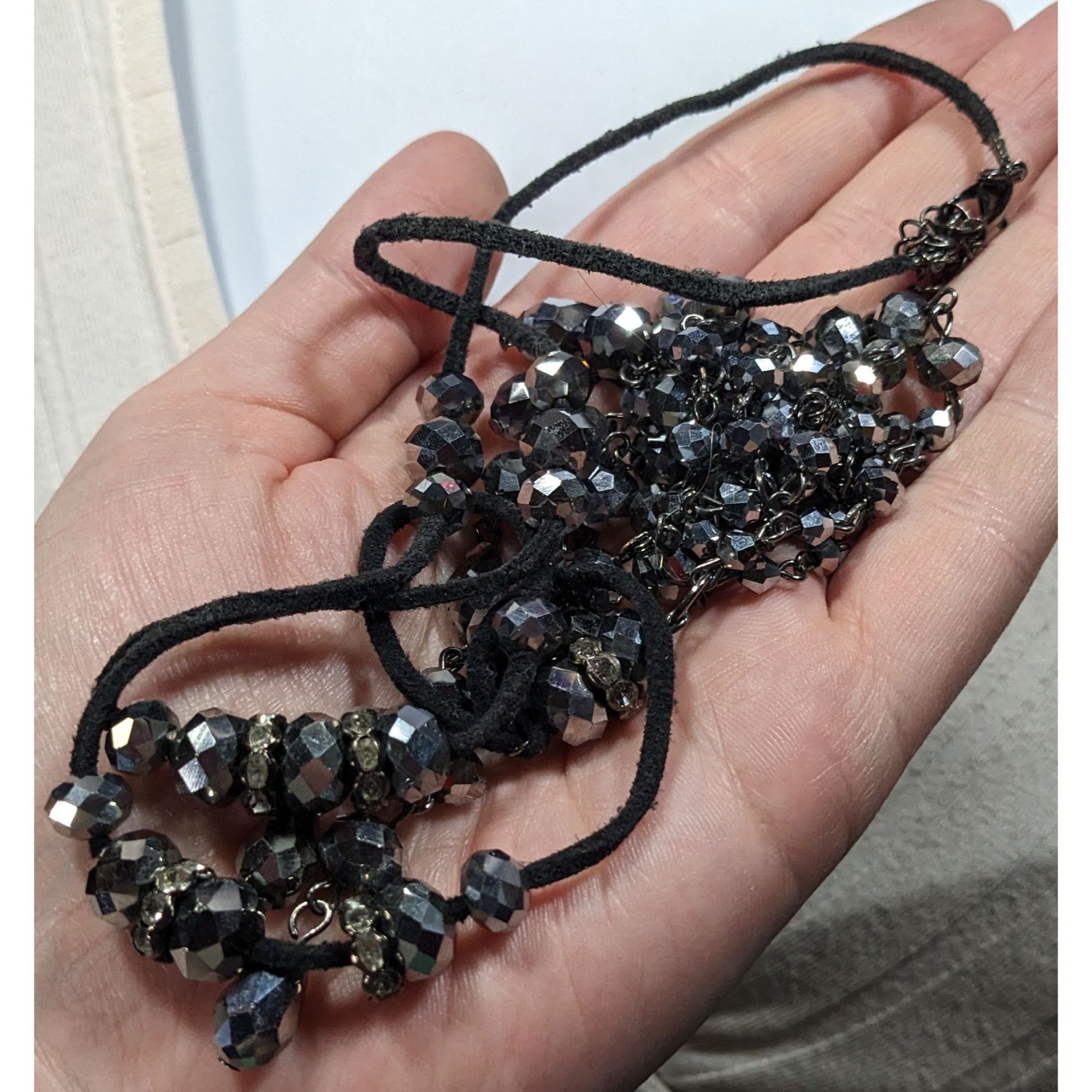 Other Glam Goth Mirror Finish Glass Beaded Tassel Necklace Size ONE SIZE - 4 Thumbnail