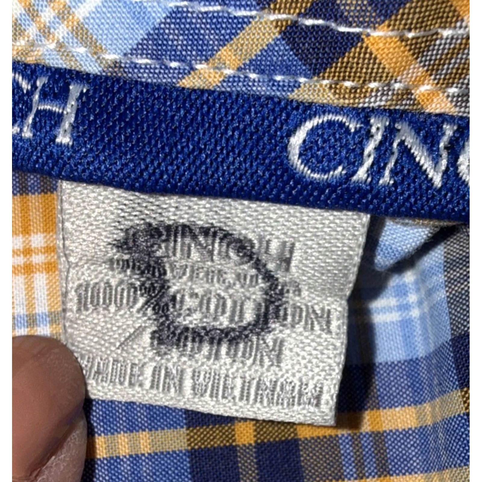 Vintage Cinch Shirt Men’s Medium Blue Yellow Plaid Button Up Long Sleeve Western Cowboy Shirt Size US M / EU 48-50 / 2 - 4 Thumbnail
