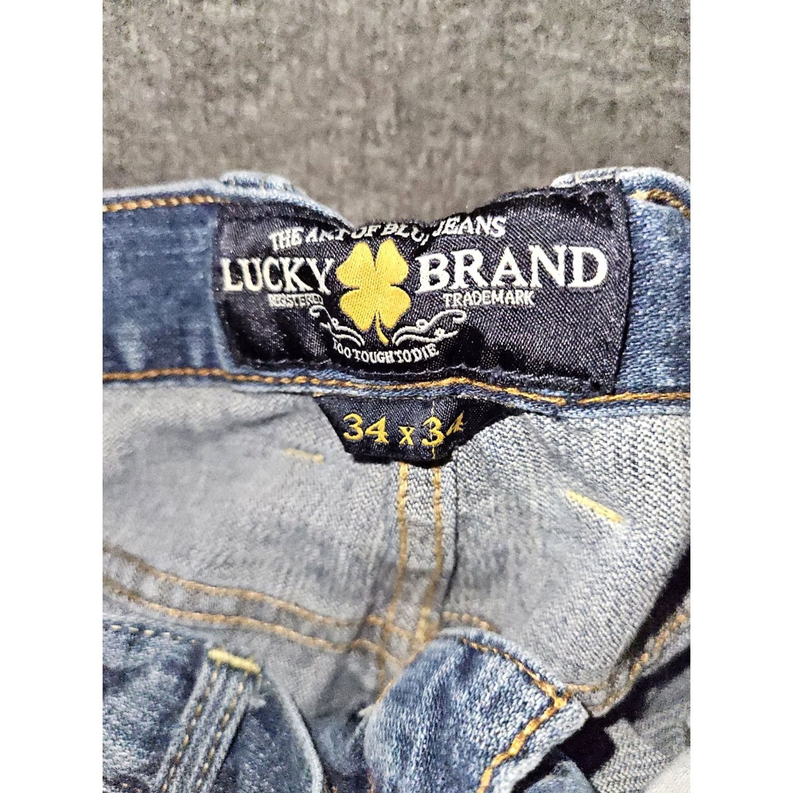 Lucky Brand Lucky Brand 361 Vintage Straight Jeans Men 38x29 Blue Dark Wash Regular Fit Inseam 29 90s Preppy Logo USA Size US 34 / EU 50 - 2 Thumbnail